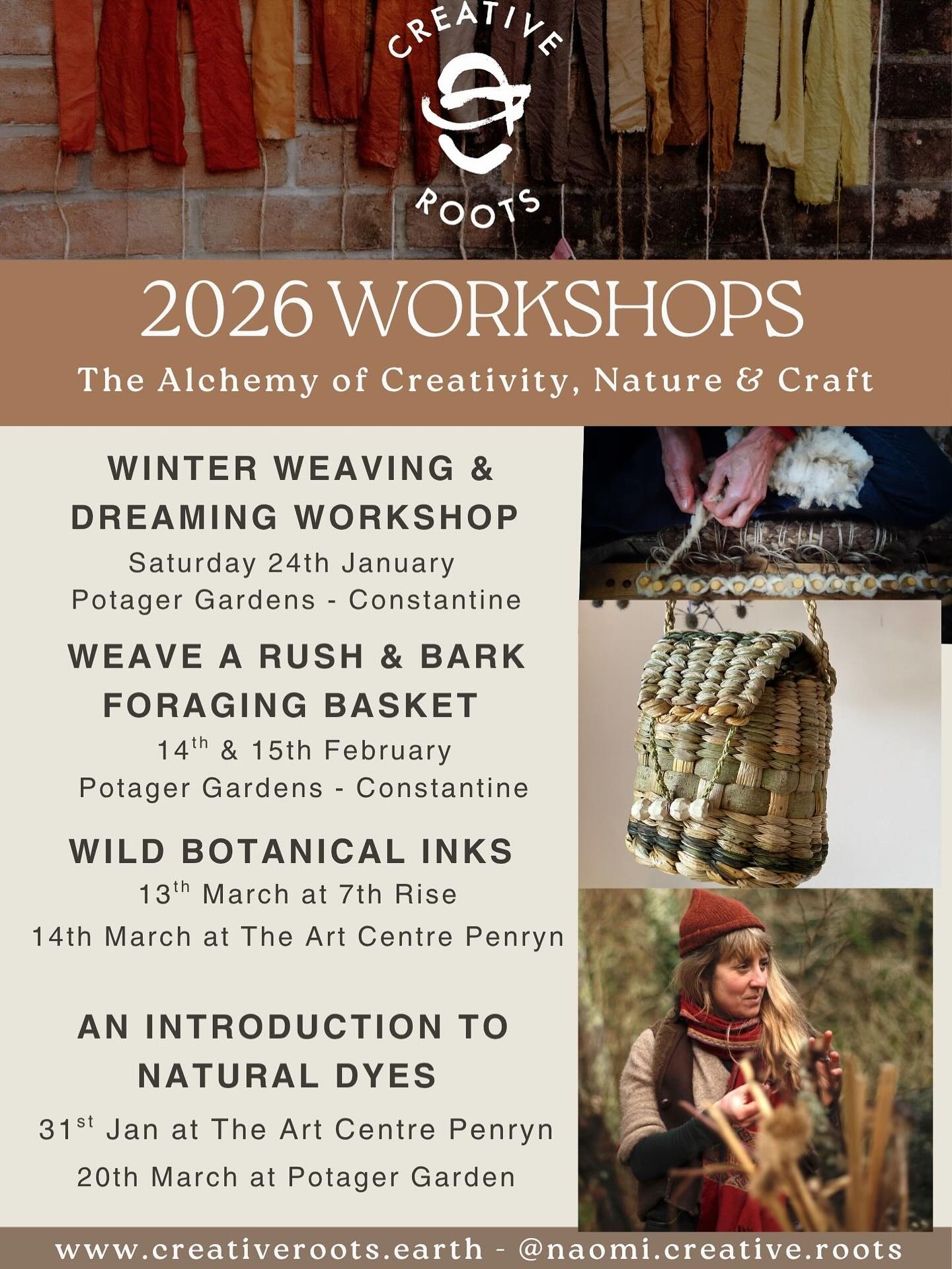 2026 workshops are live.
#craft #craftworkshops #naturaldye #naturaldyeworkshops #oakgallink #forage #weaving #wool #basketry #foragingbasket #foraging #ecologicaltextiles #sustainable #cornwall #potager #penryn #theroseland
