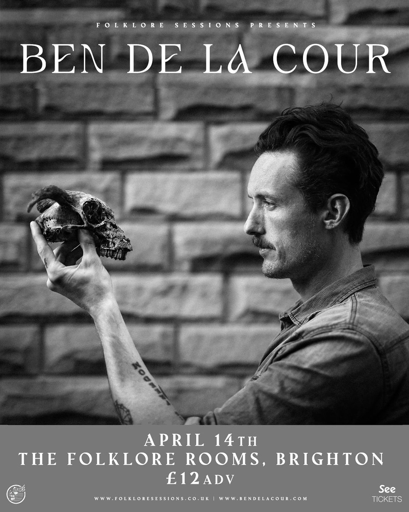 📣 NEW SHOW ANNOUNCEMENT 📣
Folklore Sessions Presents;
Ben De La Cour (@bendelacoursucks) + Support
14th April | £12adv
The Folklore Rooms | 18+
His latest release, New Roses, received * * * * from MOJO and was named Album of the Month.
While Ben’s previous album Sweet Anhedonia felt like “the American heartland witnessed through the window of a car going 80mph” (American Songwriter), New Roses feels like being stuffed into the trunk and driven into an imploding star.
The record is a singular and personal vision, with de la Cour playing nearly every instrument and delivering his strongest vocal performance yet.
“A friend took me to see Ben de la Cour at a little hole-in-the-wall in Nashville. It didn’t take long to realize I was in the presence of greatness. He has much to say, and knows how to say it as only a true poet can. You owe it to yourself to check him out. He is important. You need this bright young talent now more than ever. We all need Ben de la Cour.”
- Lucinda Williams
Tickets are available NOW 🚨
FOLKLOREx