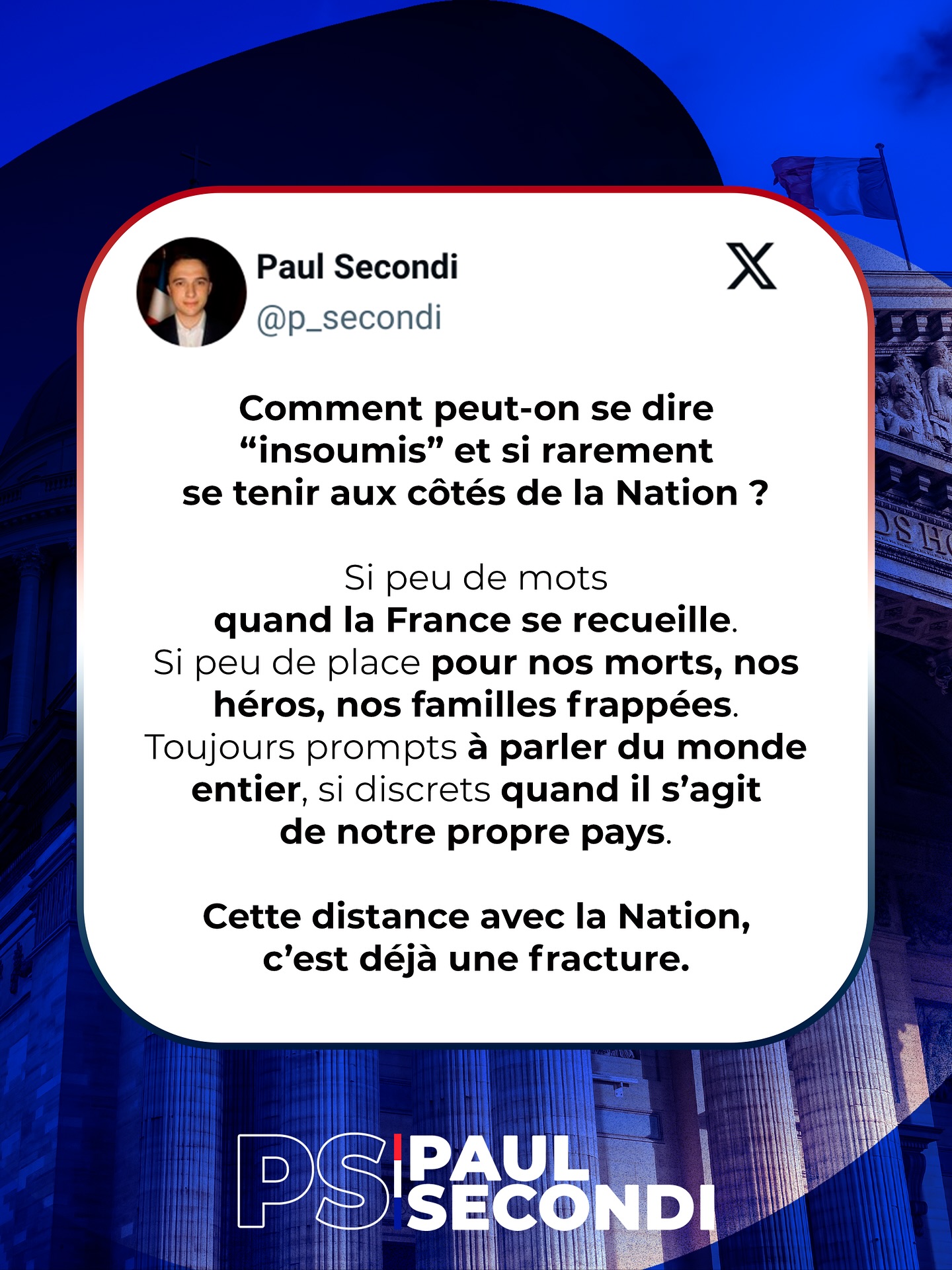Il y a des choix politiques qui finissent par dire quelque chose d’essentiel.
Quand on parle davantage du monde entier que de notre propre pays.
Quand on délégitime ceux qui protègent la République.
Quand on fracture au lieu de rassembler.
La France mérite mieux que ces contradictions. Elle mérite des responsables qui défendent son unité, sa dignité et son intérêt national d’abord.
#france #actualité #debat #francerésistante