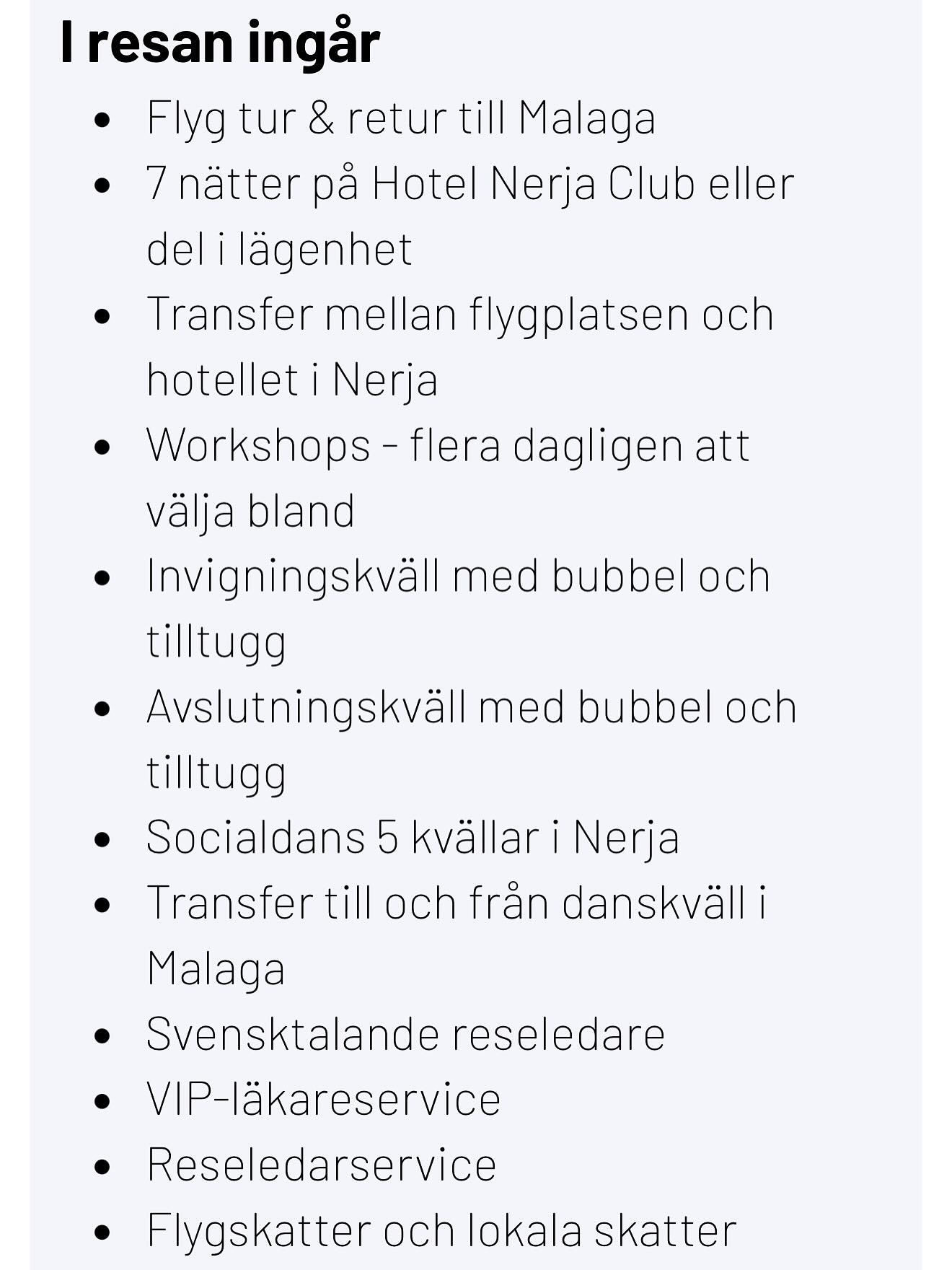Helsingborg🎉
Följ med ni också på denna resa 🇪🇸😎 Roligt om vi blir så många städer som möjligt som åker 💃🕺🏻🙌💥Och, er Orlando Impulsedance kommer finnas med 🕺🏻Orlando har också en bokningskod som ger en gåva på rummet (OA4).
https://www.bokanerja.se/dancechill-latin