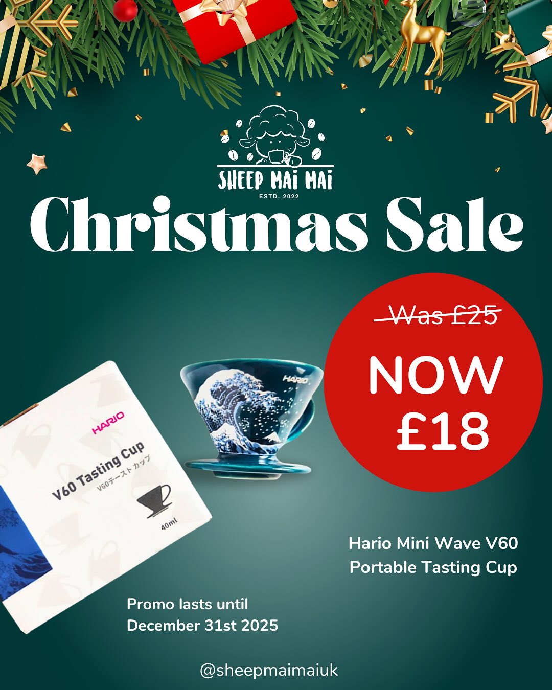 🎄 CHRISTMAS LIFESTYLE EDIT ✨
The festive season is here, and so is our carefully curated Christmas Lifestyle Collection.
From premium coffee tools to cozy holiday essentials, each piece is chosen to elevate your everyday rituals. 🐑💚
Indulge in the art of slow living this Christmas — discover items that bring warmth, comfort, and style to your daily moments. And psst… even more festive surprises are on the way 👀🎁
🌍 Worldwide shipping available
Create your perfect holiday mood, wherever you are.
📍 Available at 111 Water Lane, Leeds
Explore pieces designed to blend seamlessly into your lifestyle.
🛒 Shop the collection: www.sheepmaimai.co.uk
#Sheepmaimai #LifestyleEdit #ChristmasLifestyle #FestiveSeason #CozyLiving #CoffeeRituals #HolidayVibes #ShopSmallUK #GiftSeason #WorldwideShipping