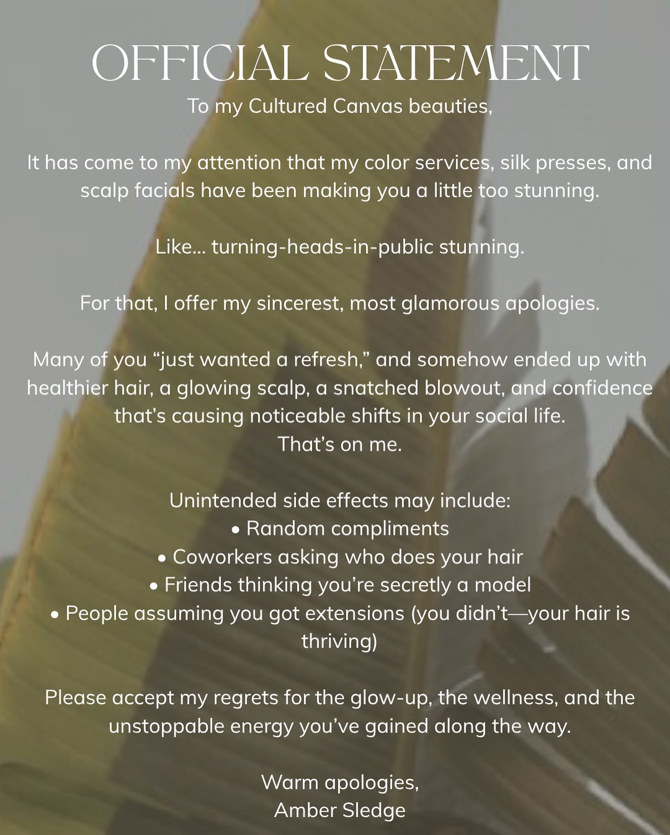 Issa public apology for making y’all too fine 😌✨
Healthy hair, glowing scalps, and boosted confidence were apparently “unexpected side effects.” My bad, babes. 💁🏽♀️💚
Serving luxe color, silk presses, and wellness vibes in Chattanooga + Dayton, TN — where your glow-up is always guaranteed. 💅🏽✨
#ChattanoogaHair #DaytonTNStylist #ChattanoogaColorist #DaytonTNSalon #ChattanoogaSilkPress #ChattanoogaBlowout #DaytonTNHairCare #ChattanoogaScalpFacials #ChattanoogaHairStylist #TennesseeStylist #ChattanoogaBeauty #DaytonTNBeauty #ChattanoogaWellness #ChattanoogaWomen #DaytonTNWomen #LevelUpChatt #ChattanoogaSmallBusiness #DaytonTNSmallBusiness #GlowUpTennessee #HairHealthJourney