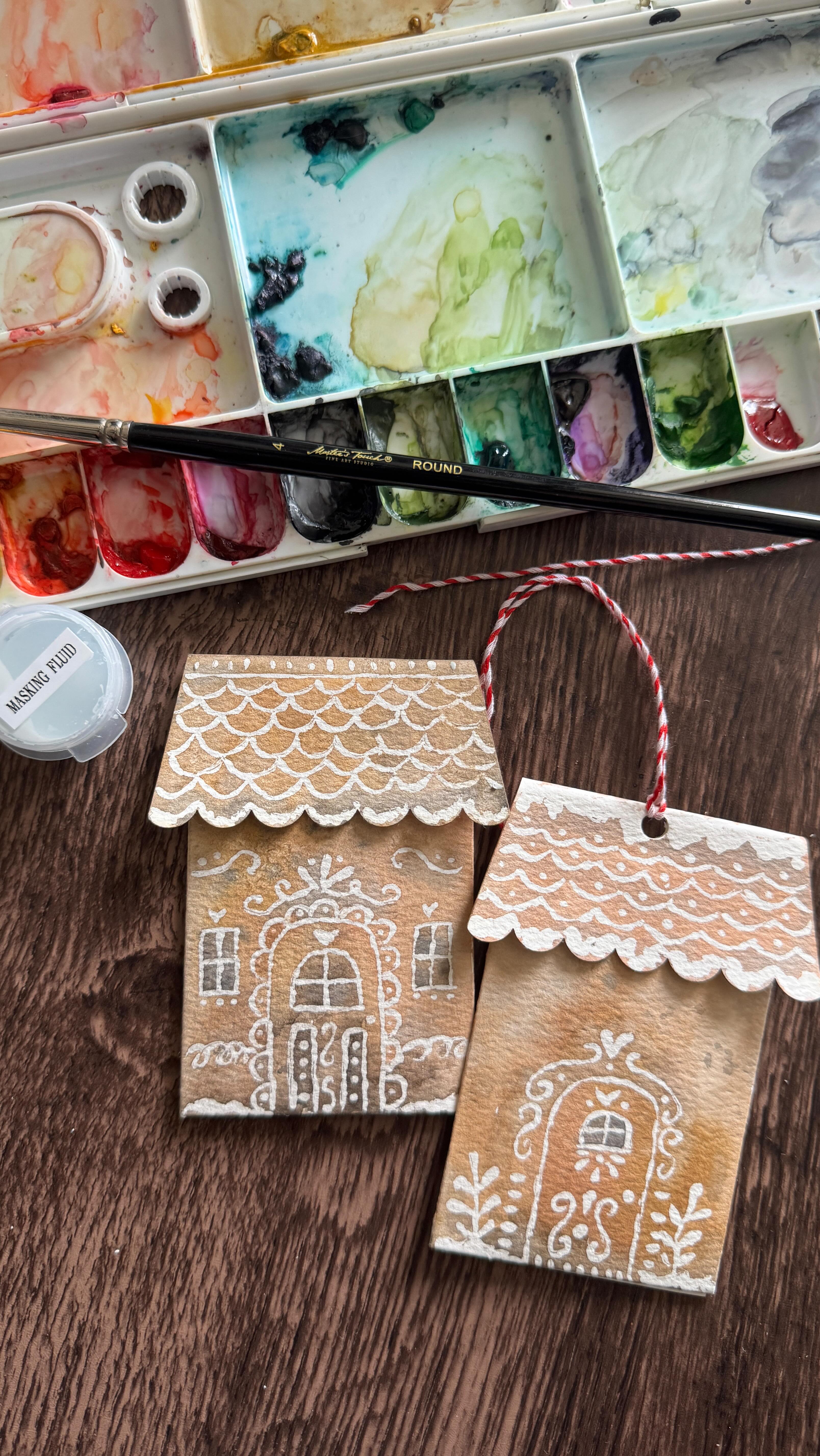 Gingerbread Giftcard Envelopes!
Day 6 of the craft hop!
I made an envelope and the flap is the roof 😆
Use watercolor paper to make your envelope.
I added a door, windows and decorations with masking fluid.
Mixed all kinds of browns to get a nice cookie color and splatter with a mix of dark sepia brown and payne’s grey.
Make sure it’s completely dry before you use the pik-up eraser to get of the masking fluid bits.
Fold it using a bone folder for creases, double sided tape for sides and a gluedot to secure the ‘roof’ after you added the giftcard.
Be sure to check out the previous crafts:
@juanitascasita
@sassyeyedsusan
@tryit2likeit
@ritzy_parties
@makeablecrafts
Supporting local small businesses and artists this season!
I love our neighborhood coffeeshop @7seasroasting . So I decided to get giftcards for stocking stuffers and for my fellow dog walking friends since we frequently pop in there for coffee in the mornings.
#watercolorpainting #gingerbread #gingerbreadhouse #gingerbreadhousemaking #giftcardenvelope