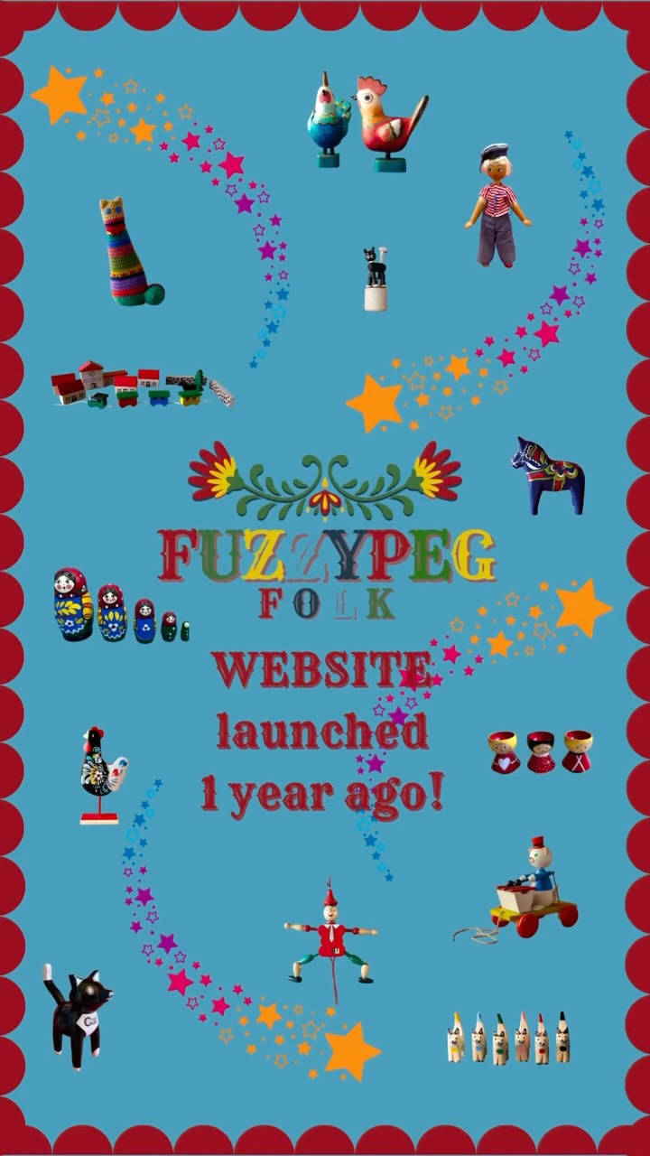 Today is the One Year Anniversary of FuzzypegFolk website! Launched on the anniversary of the day my mother died in the name of her little shop Fuzzypeg.
Here’s to Mum and here’s to FuzzypegFolk!