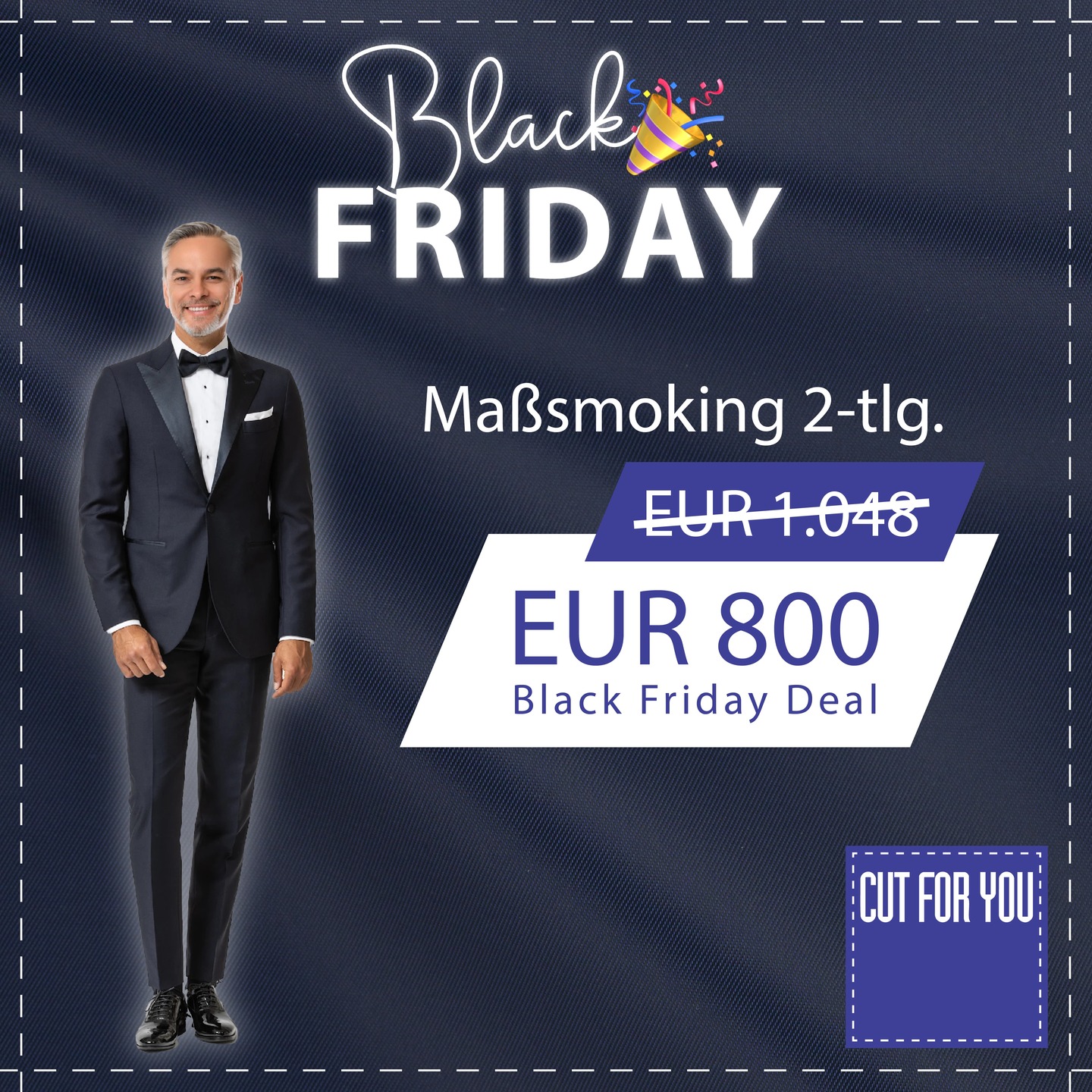 Black Friday bei Cut For You! Bis zum 29. November 2025, haben Sie die einmalige Gelegenheit, ausgewählte Maßbekleidung mit einem sensationellen Preis-Leistungs-Verhältnis in bester Cut-For-You-Qualität nach Ihren Maßen und Wünschen zu bestellen. Oder Sie nutzen die Chance und lassen sich über die Black-Friday-Angebote einen personalisierten Geschenkgutschein ausstellen, mit dem Sie Ihre Lieben zum Weihnachtsfest glücklich machen können. Weitere Black Friday Deals folgen in den kommenden Tagen!
Wir erstellen für alle Cut For You - Maßprodukte auch personalisierte Gutscheine, damit Sie auch Ihren Lieben ein individuelles und unvergessliches Geschenk übergeben können.
Übrigens: Mit dem Erwerb von Maßbekleidung tragen Sie dazu bei, unsere Umwelt zu entlasten. Bei Cut For You wird kein Kleidungsstück produziert, das nicht auch den Weg zu Ihnen, unseren geschätzten Kunden, findet. Das Vernichten von riesigen Mengen nicht verkaufter Kleidungsstücke nach jeder Saison entfällt bei uns. Hinzu kommt, dass Ihnen unsere Kleidungsstücke durch eine hochwertige Fertigung und besten Materialien lange Freude bereiten werden. Maßbekleidung ist gelebte Nachhaltigkeit.
Cut For You ist Berlins Maßbekleider für Damen und Herren - im Regierungsviertel seit 2003. Wir sind stolz darauf, mehr als 6.000 Kunden betreuen und von unserem ausgezeichneten Preis-Leistungsverhältnis überzeugen zu dürfen. Neben einer persönlichen Beratung setzen wir auf die Unterstützung von 3-D-Bodyscannern, um eine perfekte Passform Ihrer Maßbekleidung zu erzielen.
Wir freuen uns auf Sie! Vereinbaren Sie gleich Ihre ganz persönliche Maßnahme unter 030-28099981 oder unter cutforyou.com/terminvereinbarung
#cutforyou #berlin #maß #madetomeasure #mtm #maßhemd #maßanzug #mode #herrenmode #damenmode #luxus #individual #mitte #regierungsviertel #3dbodyscanner #3d #bodyscanner #cut #frack #smoking #vanlaack #scabal #gentleman #maßtage #blackfriday #angebot #gutschein