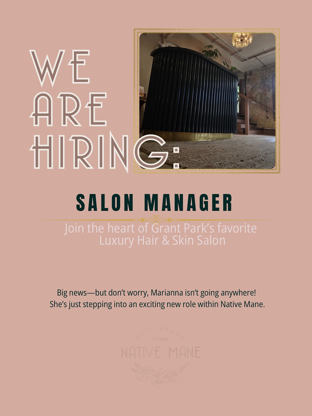 ✨ WE’RE HIRING A SALON MANAGER ✨
Native Mane is entering a new chapter, and we’re looking for the perfect person to join our team.
We’re seeking someone with calm energy, professionalism, and a genuine love for guest experience. Someone who thrives in a fast-paced salon, communicates clearly, and enjoys supporting a creative team.
Marianna is stepping into a new role within the salon, so this is a unique opportunity to step in as the face + flow of Native Mane.
Ready to apply?
📧 nativemaneatl@gmail.com
📲 DM us
📞 770-776-8962
Know someone who’d be amazing here?
Tag them below. 🤍