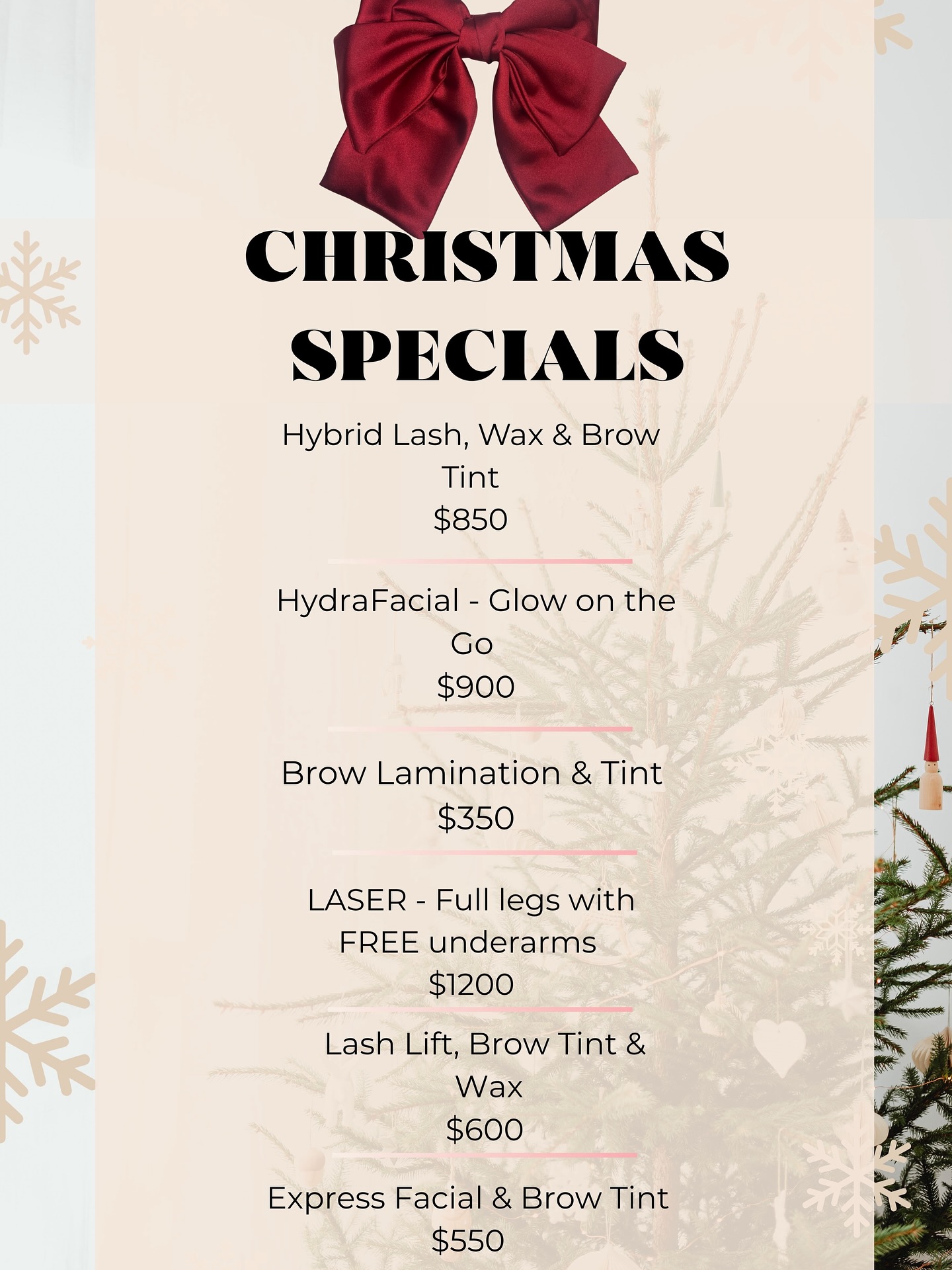 It’s that time of the year! 🎄🎁 Gift Certificates also available. Link in the bio to view more of our specials for November and December.