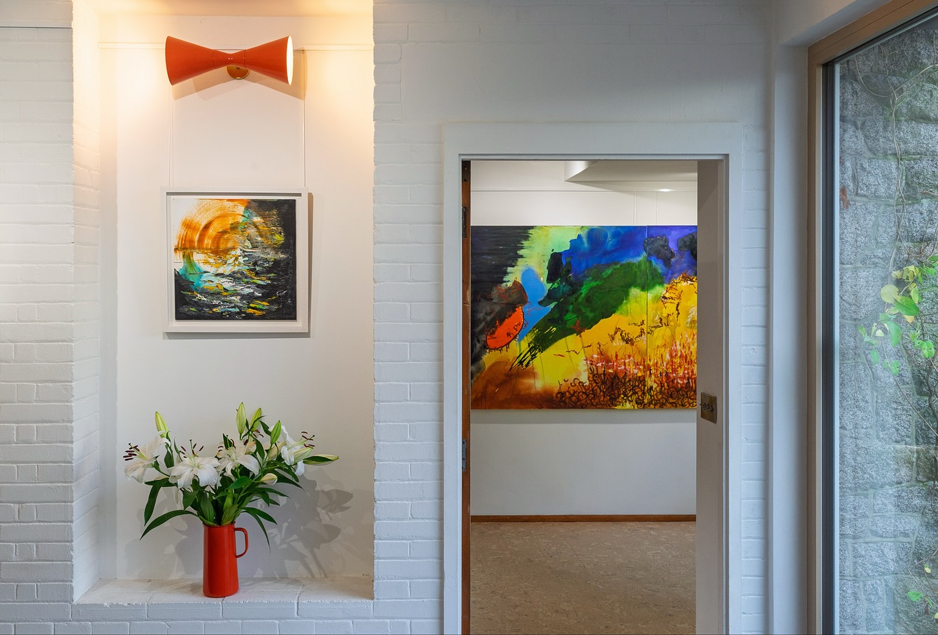 A roundup of our last exhibition of ‘25 before it came down last week. A joy to have had these works by @emmaberkeryart in the space. Exciting plans afoot for the year ahead - please subscribe on the website (link in bio) for details of new events and exhibitions in 2026. #eventspace #venuehire #belfast #exhibitions #modernart #homegallery #midcenturydesign #midcenturymodern