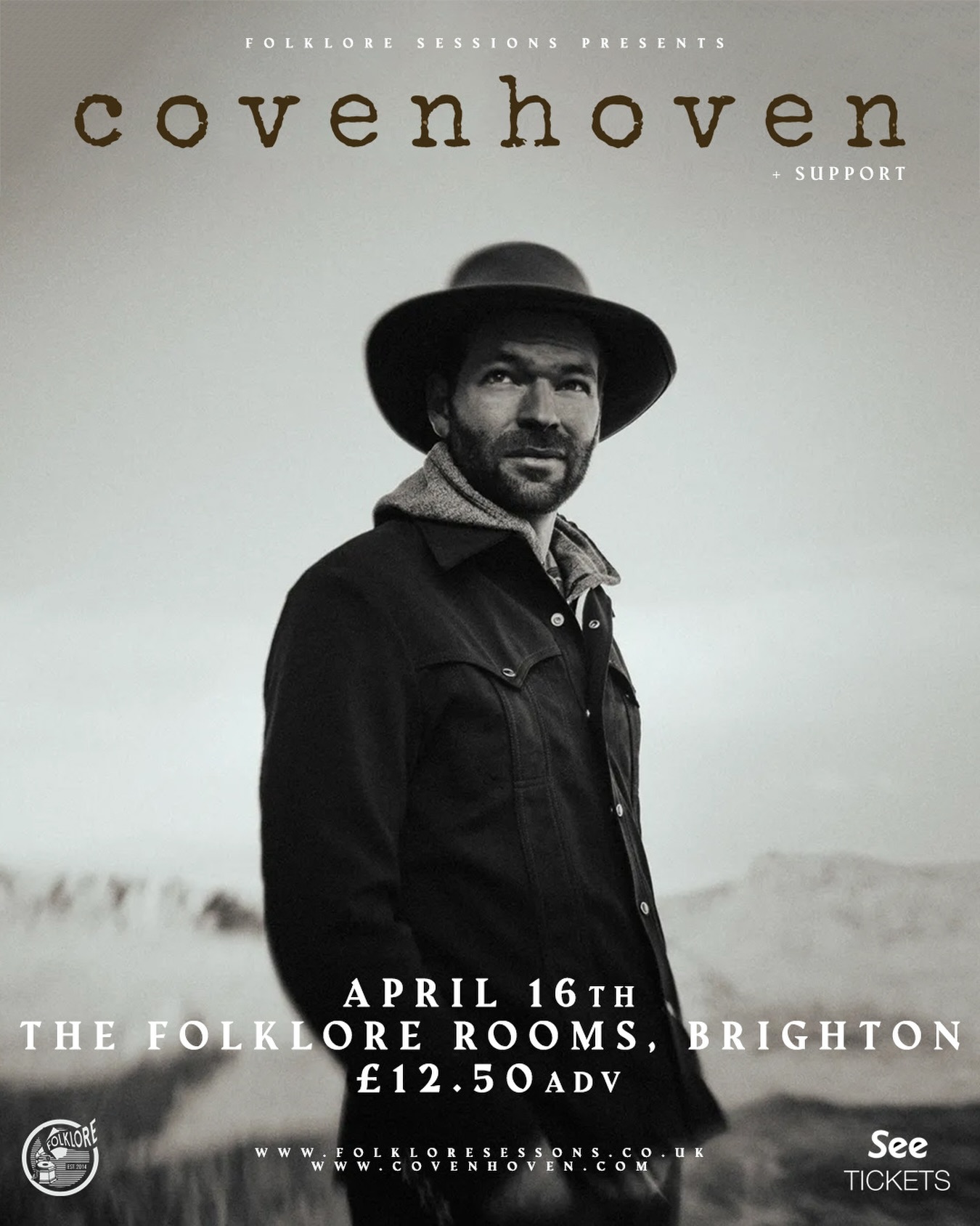 📣 NEW SHOW 📣
Covenhoven (@covenhoven) is internationally recognized indie artist Joel Van Horne, a multi-instrumental singer-songwriter whose rich harmonies, reedy baritone and commanding falsetto have found a home with critics and fans since 2013.
Covenhoven’s fifth album “The Color of the Dark” was released in April, 2025 and features collaborations with notable musicians and engineer/producers from Colorado and beyond — including Dave Wilton (A Boy and His Kite), Brian Joseph (Bon Iver, Sufjan Stevens), Andrew Berlin (Gregory Alan Isakov, etc.), Max Barcelow (Gregory Alan Isakov), Sean Carey (Bon Iver), etc.
Covenhoven songs have been streamed over 8 million times and reached over 14 million people through television shows including: 13 Reasons Why, Nashville, Teen Wolf, Home Before Dark, Flaked, Kevin Probably Saves the World, and Private Eyes (Canada).
Tickets are available NOW
FOLKLOREx