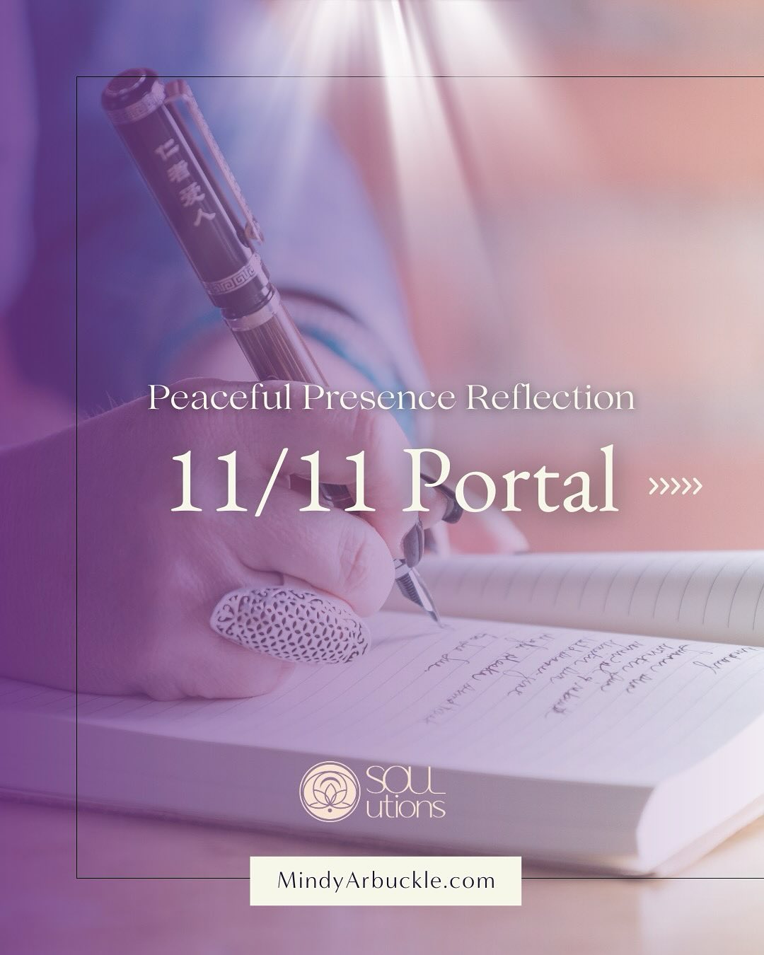 ✨ 𝟭𝟭/𝟭𝟭 𝗣𝗼𝗿𝘁𝗮𝗹 𝗘𝗻𝗲𝗿𝗴𝘆 | 𝗣𝗲𝗮𝗰𝗲𝗳𝘂𝗹 𝗣𝗿𝗲𝘀𝗲𝗻𝗰𝗲 𝗥𝗲𝗳𝗹𝗲𝗰𝘁𝗶𝗼𝗻 ✨
Today’s 11/11 energy invites us to pause and realign — to remember that peace isn’t something we wait to feel after everything settles down.
Peace is the anchor we return to amid it all.
As this powerful portal opens, imagine stepping through it with steady breath and an open heart.
Let it clear the noise, soften the edges, and remind you that your calm is your greatest power.
Take a quiet moment today to reflect:
🌿 How do you return to peace when life feels full?
Breathe. Journal. Sit in stillness.
Let the answers rise from within — not from the mind, but from the soul.
🕊️ Your light shines brightest when your energy is calm, grounded, and clear.
Peace is your homecoming.
#1111Portal #PeacefulPresence #SOULutionsPath #ConsciousCommunity #EnergyShift #AwakenYourLight #MindfulLiving #DivineFeminineEnergy #SOULutionsApp