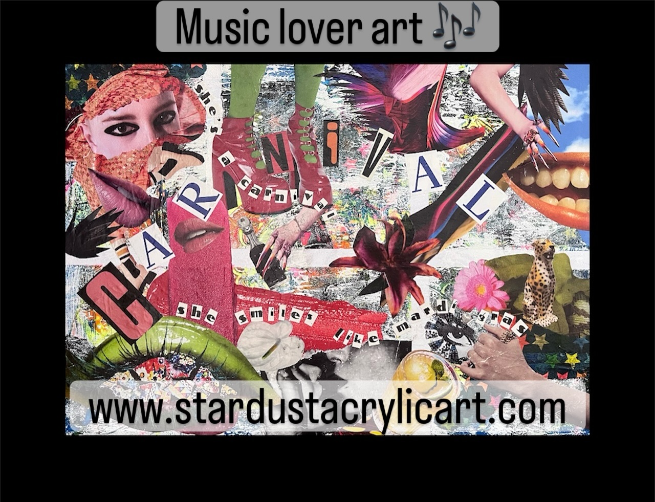 “When a song becomes a picture” 🎶✨
This mixed media collage was inspired by the song “She’s a Carnival” by Siouxie and the Banshees 🖤
Some lyrics just deserve to be seen 🎶
#musicinspiredart #mixedmediaartist #artandmusic #musicloverart #uniquewallart #lyricart #songinspiredart #collageart #originalartwork