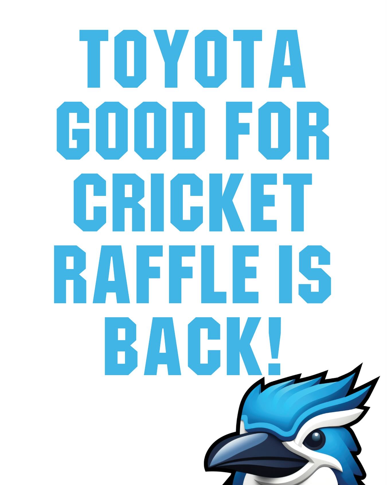ππ SUPPORT LMJCC & WIN BIG! TOYOTA GOOD FOR CRICKET RAFFLE IS BACK! ππ
The awesome Toyota Good For Cricket Raffle is back! Buy a ticket here: https://toyotagoodforcricket.raffletix.com.au/lmjcc
What you can win!
- 1 of 3 brand new Toyota vehicles
- Coaching Clinic with Australian player
- Plus 30+ other amazing prizes
All proceeds come back to the club - we can do lots of great things for our players!