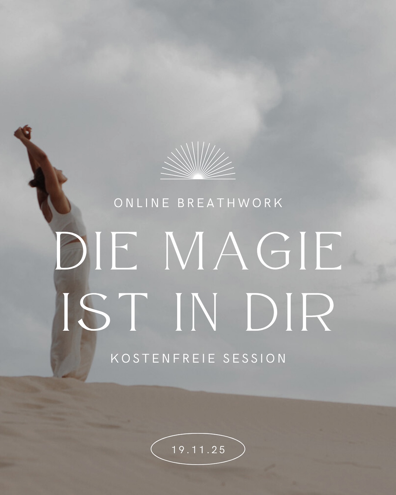 Kostenlose Online Breathwork ✨ die Magie liegt in Dir
📅Mittwoch 19.11.
⏰ 18-20 Uhr
💻Live Online via Zoom
✺ Diese Session ist eine Einladung, zurück zu Dir zu kommen. Zurück in deinen Körper, deine innere Mitte, deine Klarheit.
Denn: Alles, was du suchst, trägst du bereits in dir.
Mit deinem Atem kannst du genau diese Kraft wieder aktivieren.
✺ Was dich in dieser Online Breathwork erwartet
In dieser kostenlosen 2stündigen Online Breathwork Session bekommst du einen ersten Einblick, wie tief und transformativ Breathwork – auch online – wirken kann.
Du wirst vielleicht:
* deinen Körper wieder bewusst wahrnehmen
* Stress und mentale Anspannung loslassen
* dich öffnen für ein Gefühl von Präsenz und innerer Ruhe
* erleben, wie sich deine Energie durch den Atem spürbar verändert
* neue Klarheit, Leichtigkeit und Verbundenheit fühlen
Die Session ist perfekt für dich, wenn du gerade viel im Kopf bist, dich ausgepowert fühlst oder einfach neugierig bist, wie Breathwork dein Wohlbefinden verändern kann.
👉 Für mehr Infos und den Link, kommentiere mit „Magie“
#zurückzudir #onlinebreathwork #transformationalbreathwork #consciousconnectedbreathwork #holosomaticbreathwork #breathworkonline #onlineworkshop #atmen #selbstvertrauen #klarheit #breathworkkurs #breathwork