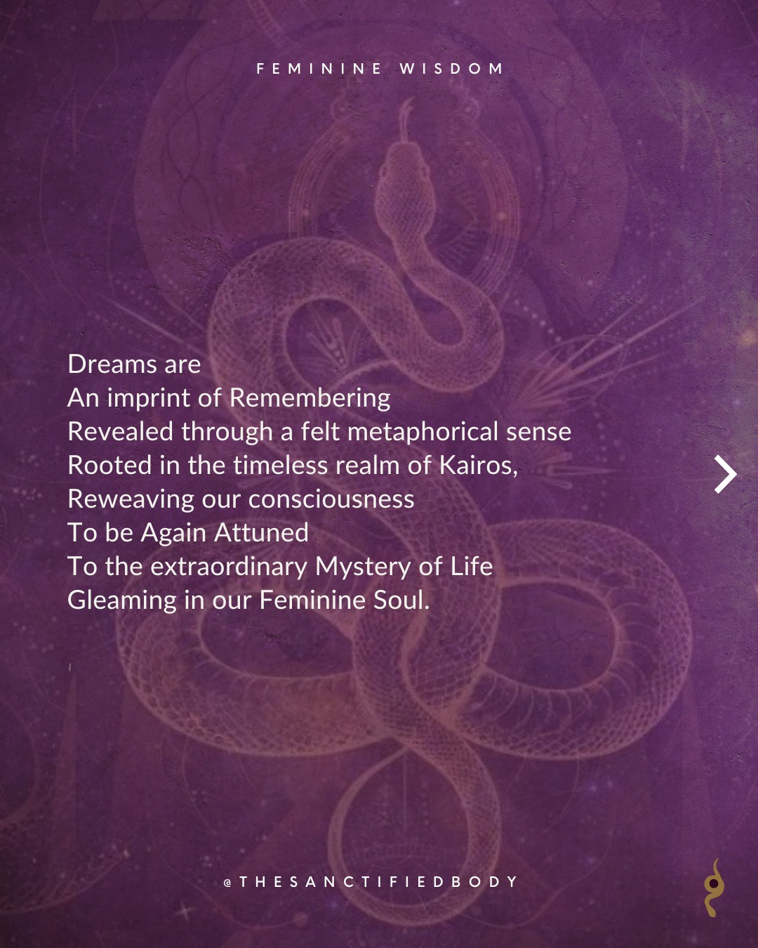 What is your relationship with your dreams? Is it easy or not for you to remember them? Do you take a few minutes when waking up to remember them or even to write about them on your phone or notebook? Maybe you are one of those who wakes up during the night to lay images, feelings, words coming from a mysterious realm onto a blank page?
What if our dreams were the Feminine Wisdom whispering sparkles of another way of knowing. A knowing that is not coming from our linear mind, well structured, organized into nice little boxes, registering our life and daily events and all of the information we ingested from the movies, news or social media. What If we would honor and explore with fascination our dreams as the visit of the Goddess, God or the mystery. What if our dreams were here for us and our limited minds to fathom the labyrinth of the Mystery of our life and who we are to feel again whole and reconnected with our internal and the external totality of Life/Creation?
In ancient wisdoms, dreams were held and exchanged in sacred ritual spaces as divine guidance to enlighten societies on all matters from the mundane, political and collective. Dreams were received as inspirations, insights, esoteric knowledge or a knowing coming from an expanded Consciousness.
As the Goddess was sent down into the core of the Earth, so were dreams and the nightly dormant content of the unconscious mind pushed down as second-class material unworthy of the supremacy of our conscious and linear mind.
More on my substack!
#dreamwork #femininewisdom #femininewisdom #feminineconsciousness #depthpsychology #consciousness #consciousnessshift #wombwisdom #femininerising #goddess #goddessenergy #feminineenergy #spiritualwoman #spiritualwomen #medecinewoman #ancientwisdom