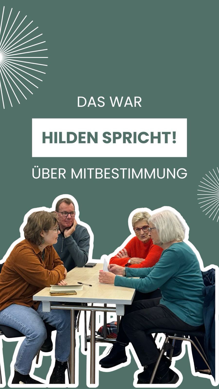 Was für ein Jahr voller guter Gespräche! 💬
Ein riesiges Dankeschön an alle, die bei unseren Hilden spricht!-Veranstaltungen mitgewirkt haben – für eure Ideen, eure Unterstützung, euer Lachen und eure Lust auf Veränderung. 💪🧡
Ihr macht Mitbestimmung erlebbar und bringt Demokratie mitten in Hilden zum Leuchten.
Auf ein neues, starkes Jahr voller Austausch und gemeinsamer Projekte! ✨
#HildenSpricht #Mitbestimmung #DemokratieErleben #Hilden #GemeinsamStark