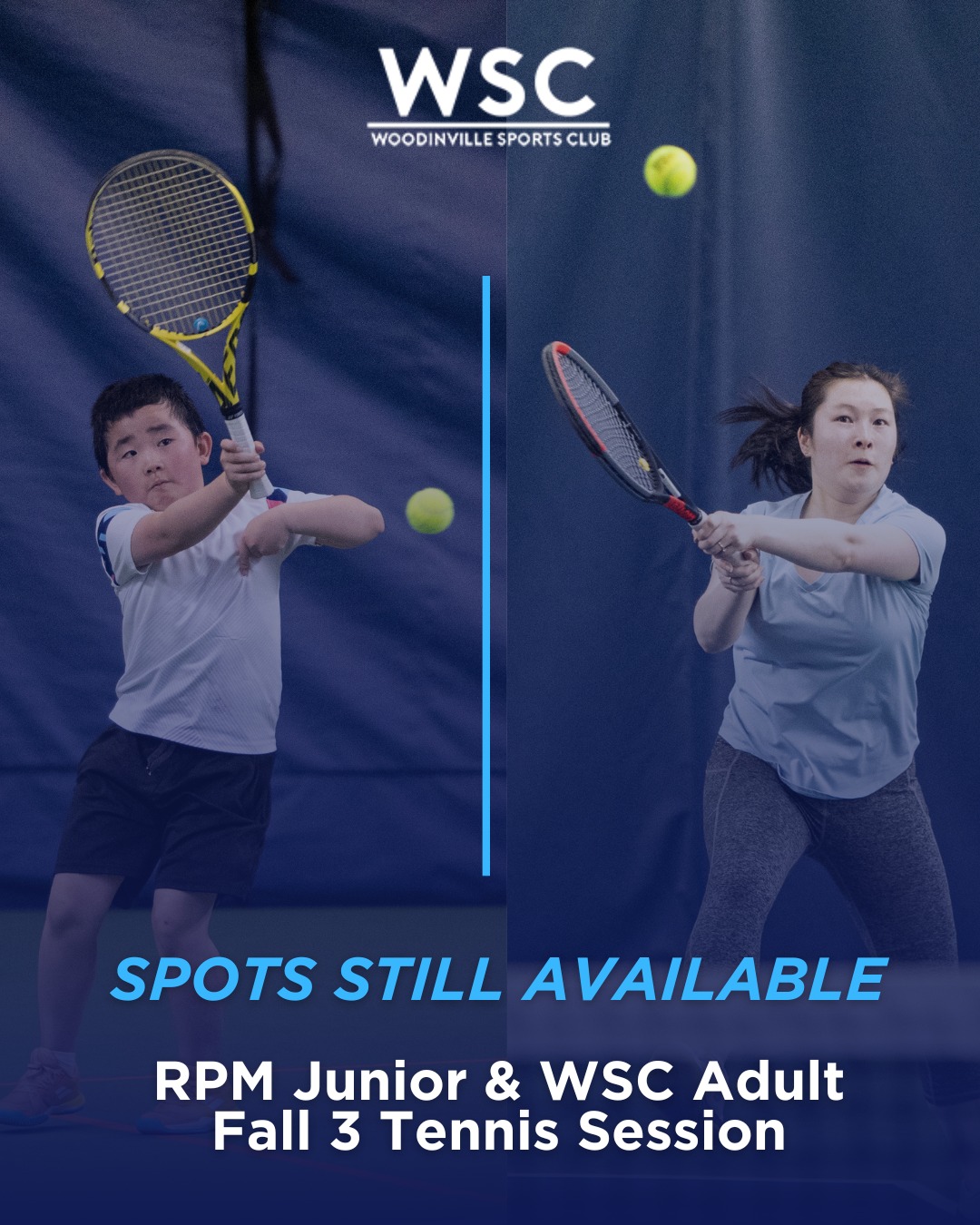 Still Time to Join Fall 3! 🎾
We have spots available in this session's RPM Junior and Adult tennis programs. Whether you're looking to get your kids on our developmental pathway or improve your own game, there's still time to jump in this session. Don't wait—Fall 3 is already underway!
Register with the link in bio!