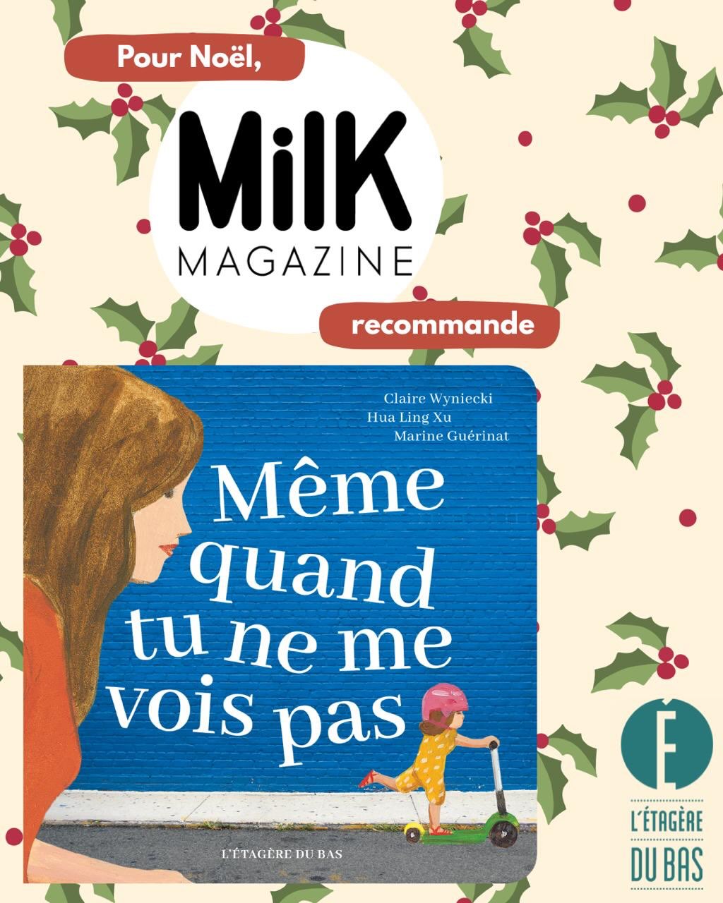 Dans ses 25 cadeaux incontournables pour Noël, @milk_magazine vous recommande l’album « Même quand tu ne me vois pas » ! 🎄🎁📚
Pour rappel, ce livre aborde le lien parent-enfant et comment la personnalité de l’enfant se construit, il peut être offert en cadeau de naissance et à un enfant jusqu’à 5 ans. Pour en voir plus, regardez les photos qui suivent… d’ailleurs, merci @ce.line_s.art et encore bravo au trio d’artistes Claire Wyniecki @choeurcoeur, @marin.guerinat et @hualing_xu pour ce magnifique ouvrage !
Trois façons de se procurer ce livre avant le 25/12:
- dans n’importe quelle librairie ou en ligne
- chez @choeurcoeur pour avoir en bonus le privilège de rencontrer l’autrice Claire
- sur l’eShop de la maison d’édition @editions_de_letageredubas
Livre cartonné avec marque-page/bracelet, 32 pages, 12,50€. Allez hop, sous le sapin ! #letageredubas #albumjeunesse #memequandtunemevoispas #clairewyniecki #marineguerinat #hualingxu #choeurcoeur #litteraturejeunesse #milk #cadeaudenoel #harmoniamundi #editionindependante