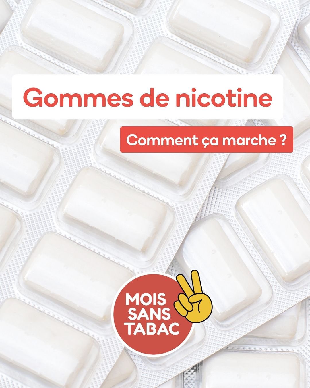 Les gommes - Comment ça marche ?
Ce sont des substituts oraux qui diffusent la nicotine par la muqueuse buccale. Il peut être intéressant de les associer avec la prise de patchs.
Les gommes peuvent être prescrites par les professionnels de santé (médecin, infirmier, sage-femme, dentiste, kinésithérapeute) et remboursées.
#moissanstabac #motivation #gommes #substitutsnicotiniques