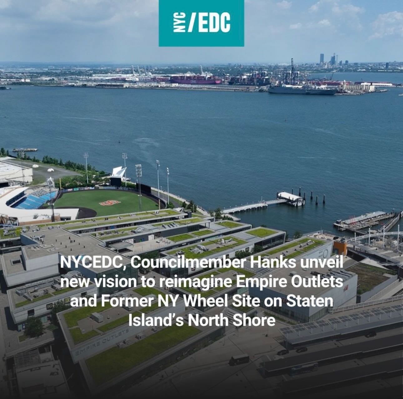 Today we unveiled a new vision for the future of Empire Outlets and the Former NY Wheel Site on Staten Island’s North Shore. After conducting a public engagement with over 1,000 residents and community members, these sites will be transformed into a mixed-use waterfront neighborhood.
With plans to create 2,500 new homes, expanded public space, community and retail facilities, these former sites will better serve residents on the North Shore. Building on the North Shore Action Plan and the Harbor of the Future initiative, this will help modernize the city’s waterways and support a sustainable economy for all New Yorkers.