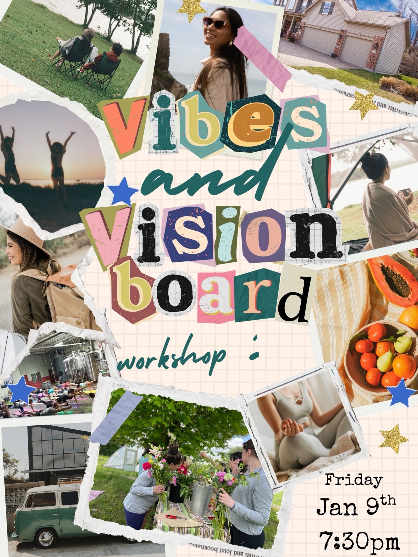 ✨ Vibes & Vision Board Workshop 2026 ✨
Step into the new year with clarity, creativity, and aligned energy. This intention-setting experience begins with a guided visualization meditation to help you connect with what you truly want in 2026. You’ll move through powerful exercises to get specific about your goals, then dive into creating a physical vision board—something you’ll see daily as a reminder of the intentions you’re calling in.
All materials are provided, including a beautiful faux leather journal for your reflections and exercises. We’ll also have tea served to keep the atmosphere warm, cozy, and grounded.
We’ll close with a meaningful group ritual to seal in your visions and support one another as we step into a new chapter. Come gather, create, and set the vibe for your most intentional year yet. 🌟
Register directly here:
https://www.vagaro.com/cl/Y16i2QTIehwSkRYE9rgIw7uejjgp~u6hxaonrONmRIQ=