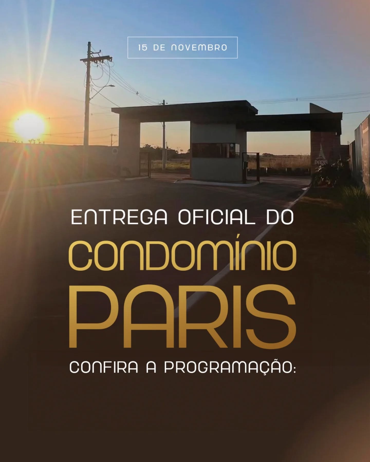 É hoje! O grande dia chegou para você conhecer de perto o Condomínio Paris e viver a experiência que preparamos com carinho!