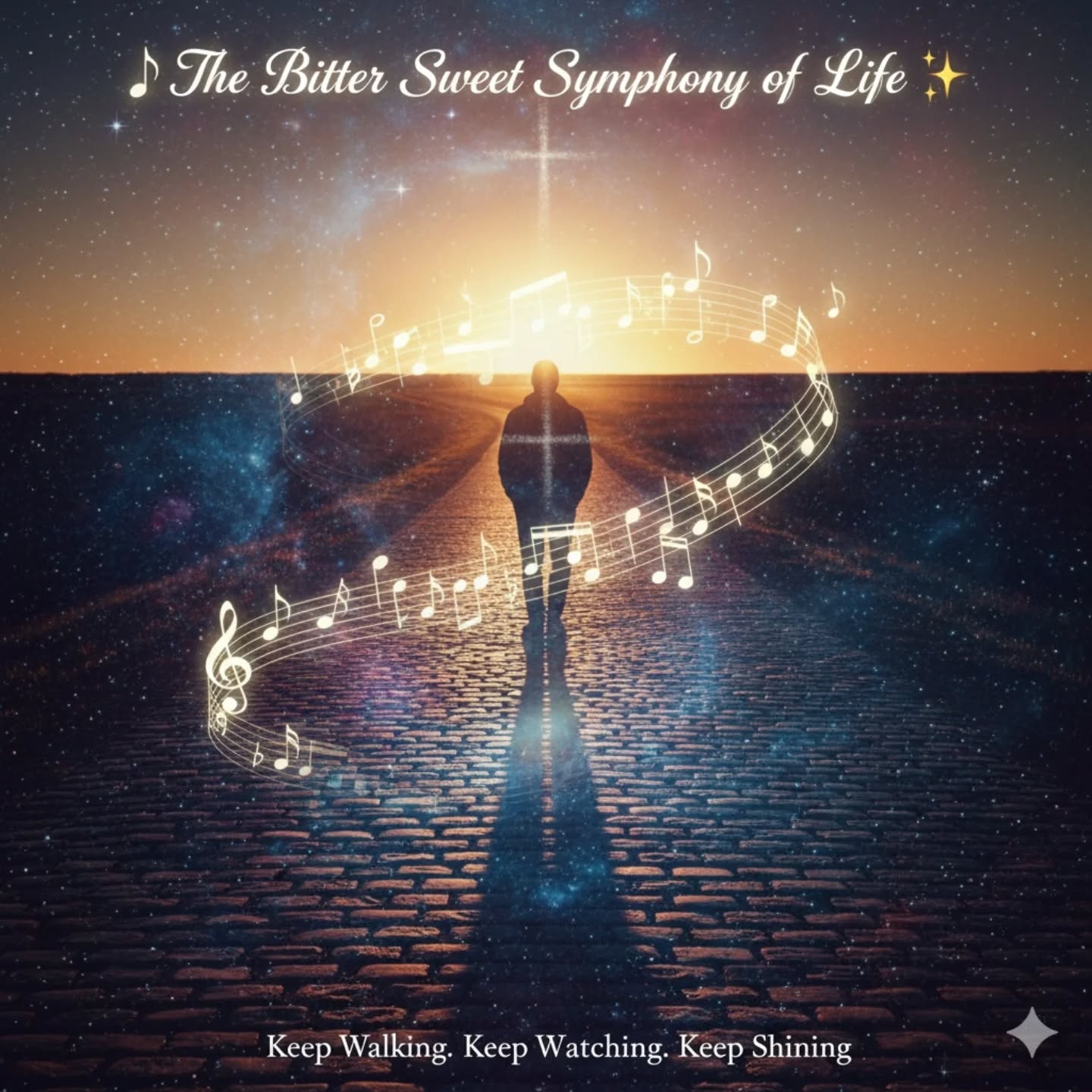 🎶 The Bitter Sweet Symphony of Life
We are all walking down a road we've built for ourselves, watching the world go by. Sometimes, that road feels heavy. Sometimes, it feels like we're caught in a cruel, beautiful game.
But listen closely to the music of your own existence.
Life is the ultimate Bitter Sweet Symphony.
The Bitter: The struggles, the heartbreaks, the moments of feeling lost or defeated. These are the sharp, minor chords that teach us resilience.
The Sweet: The unexpected joys, the quiet moments of gratitude, the strength you find when you thought you had none left. These are the soaring, orchestral melodies that lift our souls.
✨ Embrace the Paradox
Do not try to eliminate the "bitter" part of the symphony, for it is what gives the "sweet" its profound meaning.
Your challenges are not punishment; they are instrumentation. They are the necessary tension that allows your spirit to swell and grow stronger.
You have the power not just to listen to the symphony, but to conduct it.
Today, remember this:
The whole world is moving, and you are right there with it. You are part of the vast, divine rhythm. Find your peace not by escaping the noise, but by recognizing the beauty in the complexity.
Keep walking. Keep watching. Keep shining.
#BitterSweetSymphony #TheVerve #SpiritualJourney #UpliftingVibes #LifeIsAJourney #InnerPeace #EmbraceTheStruggle #GrowthMindset #Mindfulness #SpiritualGrowth #PositiveVibes #SoulFood #KeepShining
