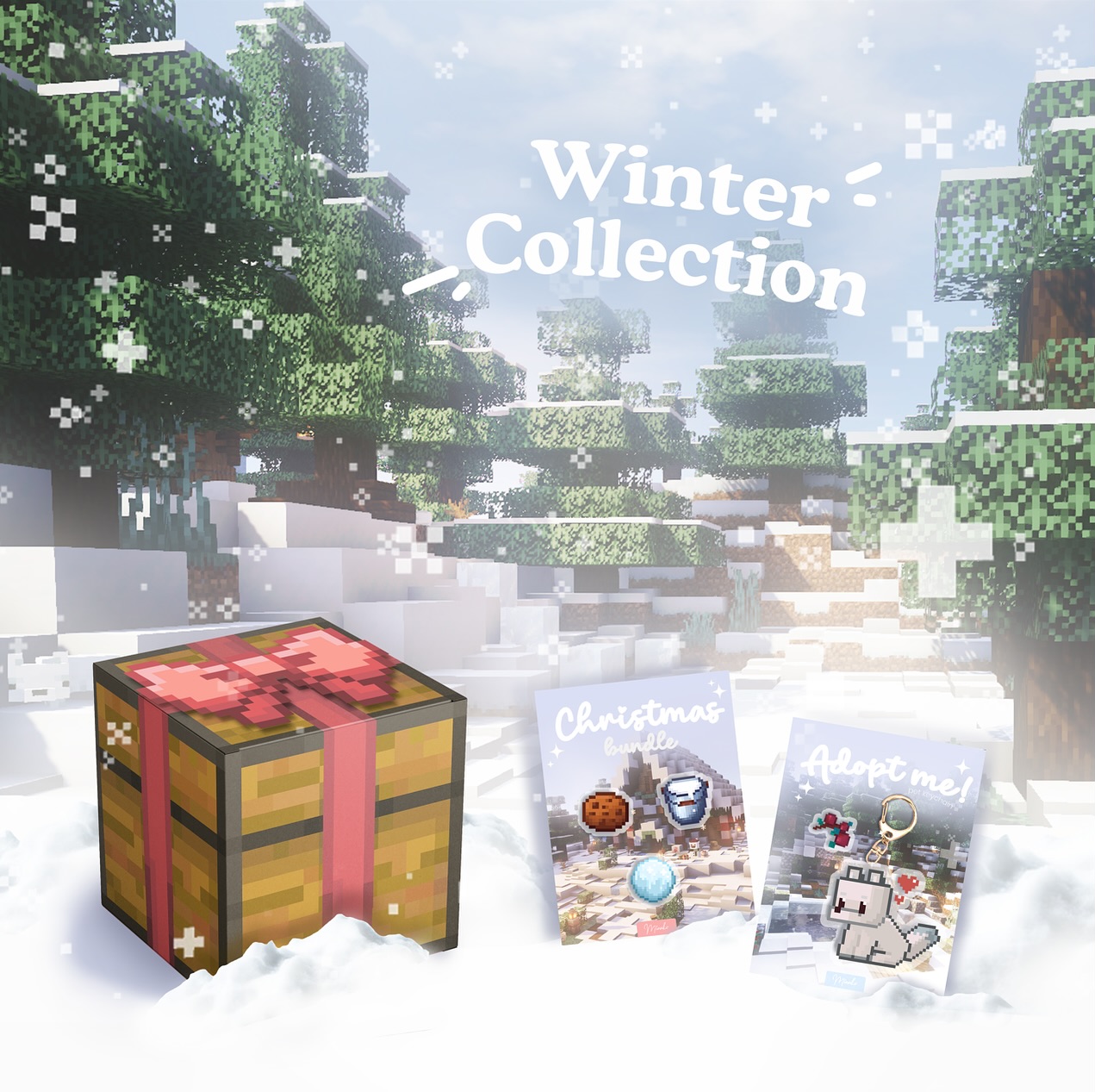 Winter Collection ❄️
Available from November 2. to January 1.
The collection includes themed item pins 🍪🥛 that will add a christmas touch to your outfit and inventory. ⛄️
The cutest item is, of course, the new arctic fox pet bundle 🦊, that you can only adopt during winter!
We have also added special gift and chest boxes, which bring a new experience to unwrapping gifts and can also be a beautiful decoration under the Christmas tree.🎄🎁
#christmastime #winter #christmass #christmasstree #pixel #pixelart #pet #cutepet #game #games #gamer #giftideas #giftforgamers #fox #cookie #minecraft