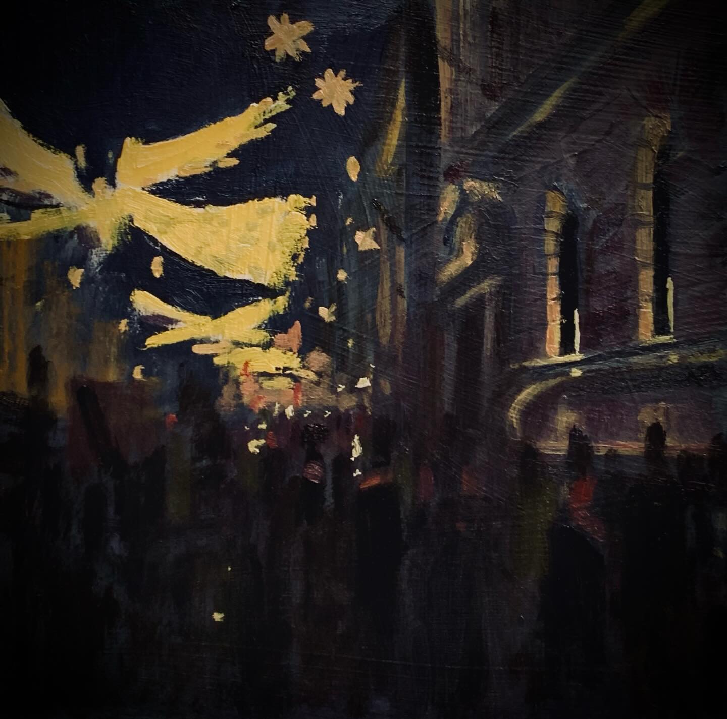 Christmas light angels and stars up to Piccadilly
#piccadilly #christmaslights #londonatchristmas #oilpainting #pleinair