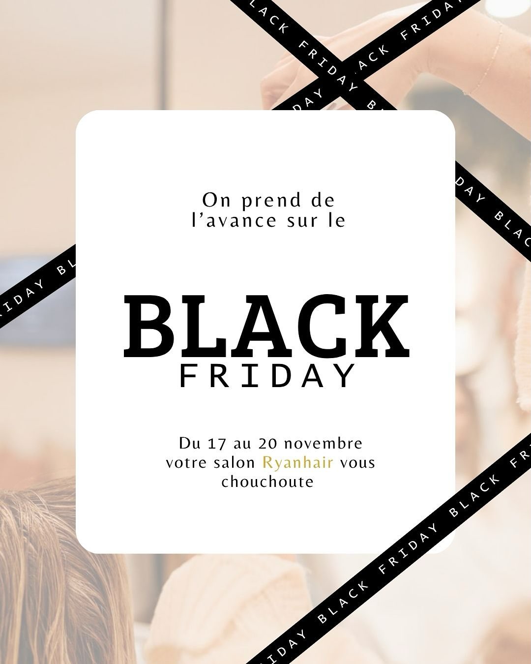 Seulement quelques jours pour craquer !💇🏻♀️
Coupe + Brushing, et pour 20 € de plus, dites oui à ces mèches ou à cette coloration qui vous fait envie depuis toujours.💇🏼♀️✨
Valable du 17 au 20 novembre ⚡️🔥
Dans tous nos salons au Luxembourg, trouvez celui le plus proche de chez vous.
#Luxembourg #blackfriday #coiffure #hairstylist #salondebeaute #promotion