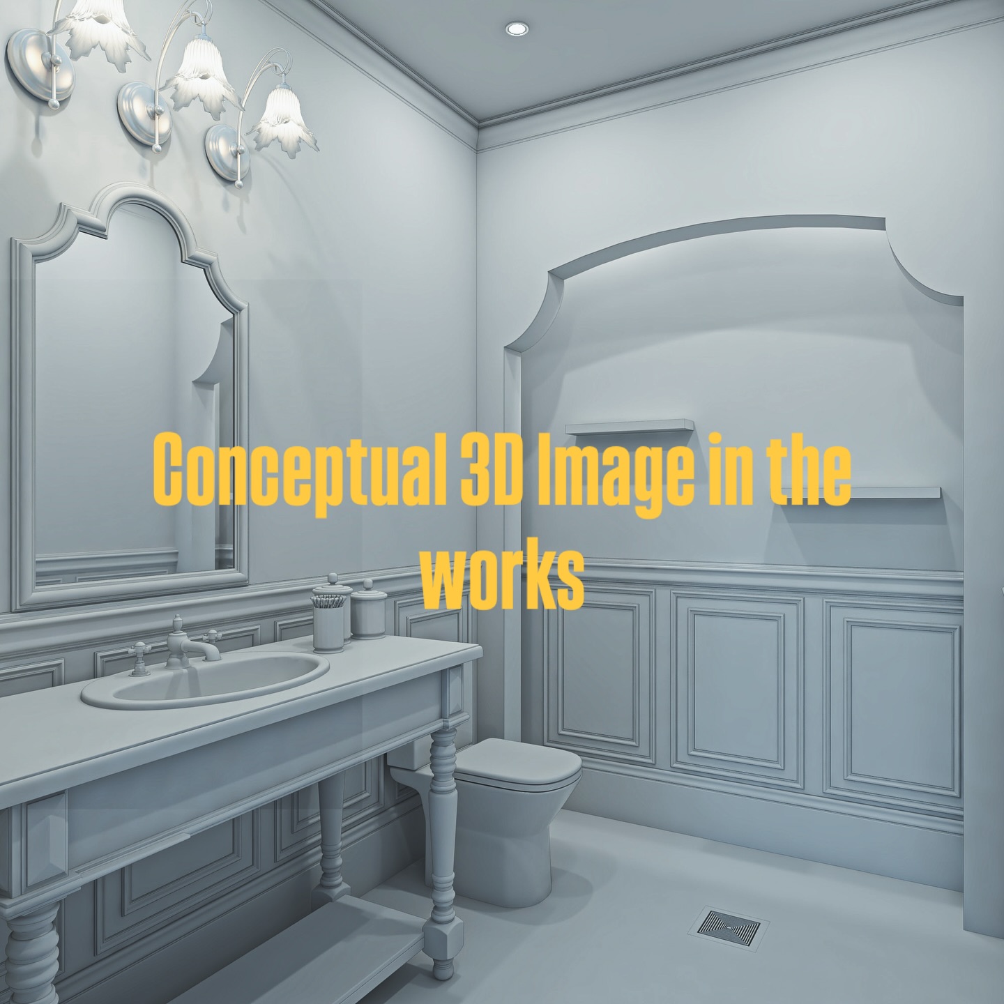 Powder Bathroom #bathroom #frenchcountry #conceptual #bathroomdesign