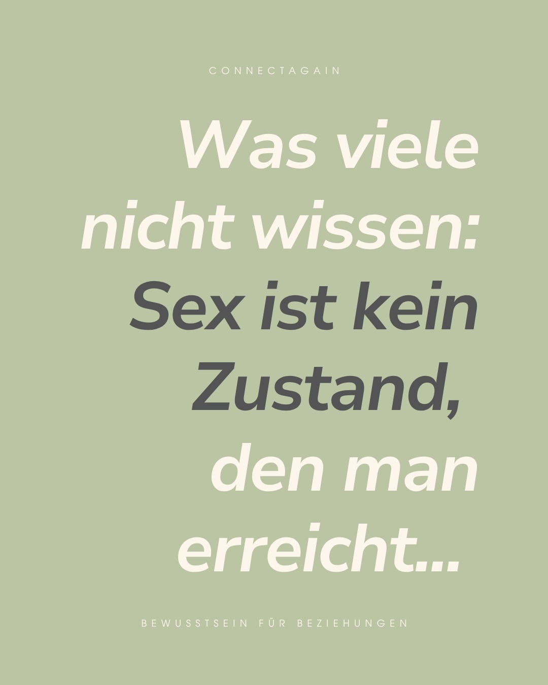 Wir setzen uns beim Sex unter Druck, wenn wir glauben, etwas leisten oder den anderen zufriedenstellen zu müssen.
Kaum jemand von uns hat wirklich gelernt, über Lust, Begehren oder Sexualität zu sprechen – geschweige denn, sie bewusst zu erleben.
Stattdessen orientieren wir uns an gesellschaftlichen Bildern davon, wie Sex „sein sollte“, und verlieren dabei langfristig den Kontakt zu uns selbst und zu dem was uns beim Sex wirklich guttut.
#sexualität #bewusstesexualität #intimität #selbstentwicklung #beziehungsarbeit #paartherapie #sexualtherapie #selbstverbindung #achtsamkeit #authentizität