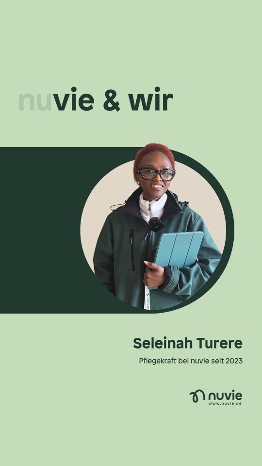 Es geht weiter mit unserer Teamreihe! 👋
Lerne heute Seleinah Turere kennen und erfahre, was sie jeden Tag motiviert 💚
#nuvieundwir #nuvie #pflegedienst #nuviepflegedienst #pflegeteam #pflegeindarmstadt