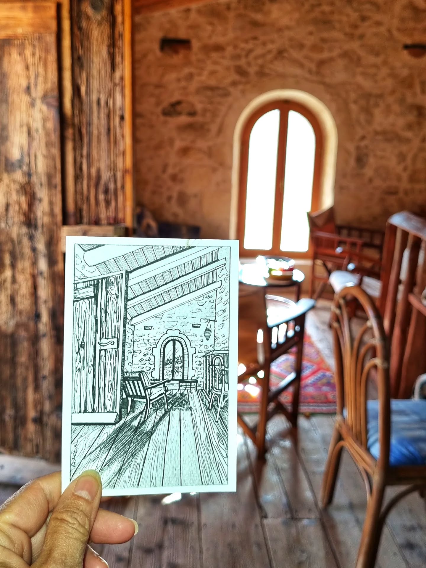 My welcome postcard for our guests