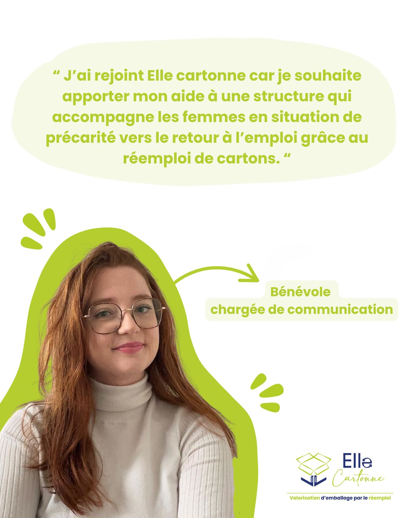Rencontre avec Inès, une bénévole passionnée et engagée 🌿
Inès Dolet a rejoint l’équipe il y a quelques mois en tant que bénévole chargée de communication !
Sensible à la mission d’Elle Cartonne, Inès a choisi de s’engager pour contribuer, à son échelle, à un projet qui allie réduction des #déchets, économie circulaire et accompagnement des femmes vers l’#emploi.
Au sein d’Elle Cartonne, elle met ses compétences en communication au service de nos actions : valoriser nos partenaires, créer du contenu inspirant pour nos réseaux, renforcer le lien avec notre communauté et sensibiliser le public aux enjeux du réemploi et de l’insertion professionnelle.
👉 Suivez-nous pour ne rien manquer des actus d’Elle Cartonne