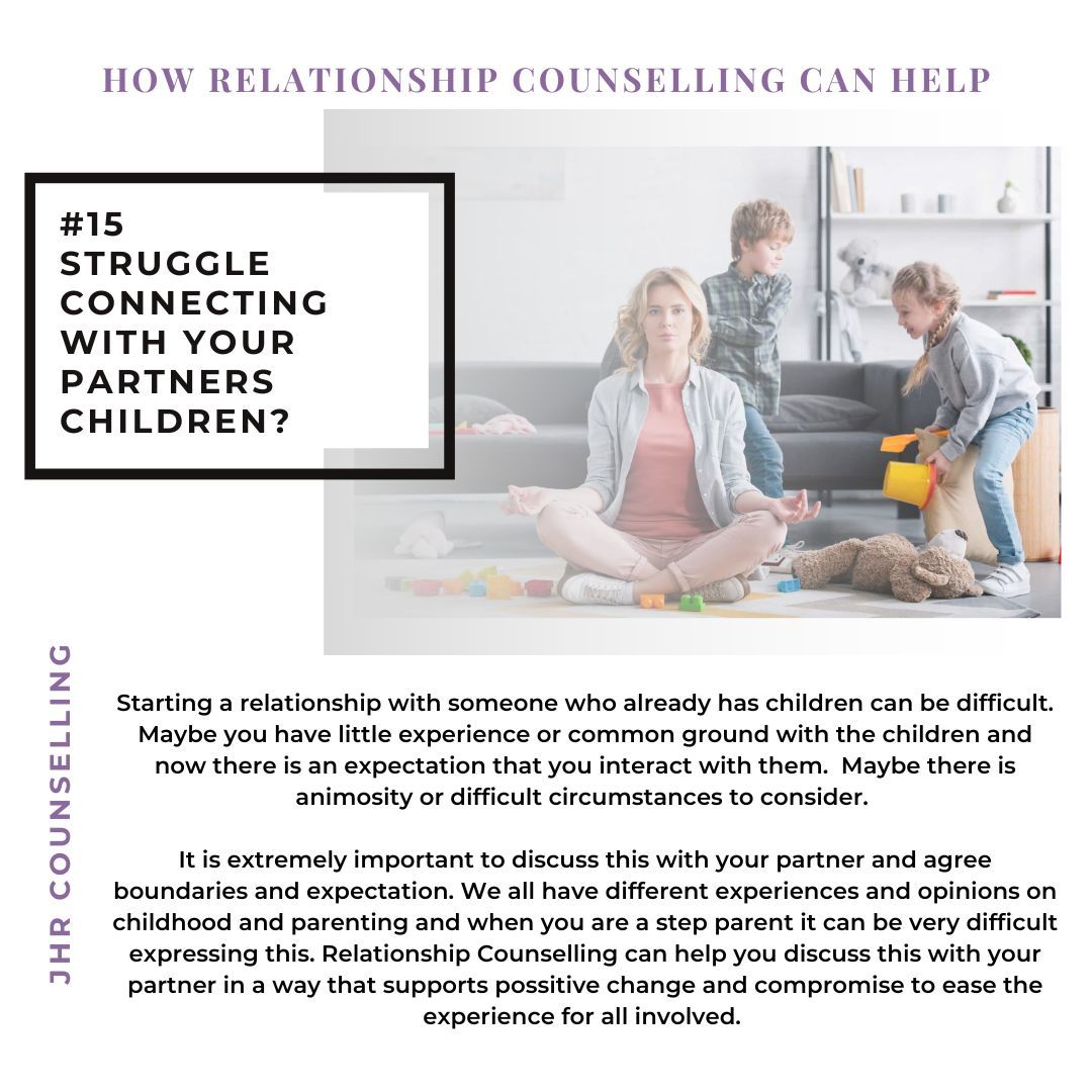 Do you find it hard connecting with your partners children?
Are there issues that are hard to overcome?
Difficulties with family and children can cause problems for any couple and can also be very difficult to talk about. It is often easy to offend when talking about ones children and when there are external people to consider the discussions can be very tricky.
I can help you navigate this subject in a space that is free from judgement and controlled in a way that will allow you to get across your views and opinions. I will also work with you to ensure you both fully understand each others perspectives and understand where they have developed and what that means for your future. Relationship counselling can help you plan your future together to ensure that any problems you may have can be easily worked out with the support of each other.
To book a free 30 minute Zoom consultation with me, head to my website where you can book a time and date to suit you. Check out the link in my bio 😉x Jo
http://www.jhrcounselling.co.uk/
.
.
.
.
.
#makechangehappen
#toxicrelationships
#bethechange
#relationshipprobs
#counsellinghelps
#relationshipgoals😍
#onlinerelationshipcoach
#relationshipsupport
#relationshipconsultantonline
#makeachangetoday
#yorkshirerelationshiphelp
#conversationstarters
#therapistsofinstagram
#careercounselling
#loveandrelationships
#relationshipchronicles
#relationshiplove
#onlinecounsellingcollege
#mentalhealth
#marriagesupport
#relationshipscoach
#mentalhealth
#communicationgoals
#relationshipworries
#onlinerelationshipcounsellor
#localcouplescounsellor
#onlinetherapist
#getbacktohapp
#relationshipconsultants
#marriagecoach