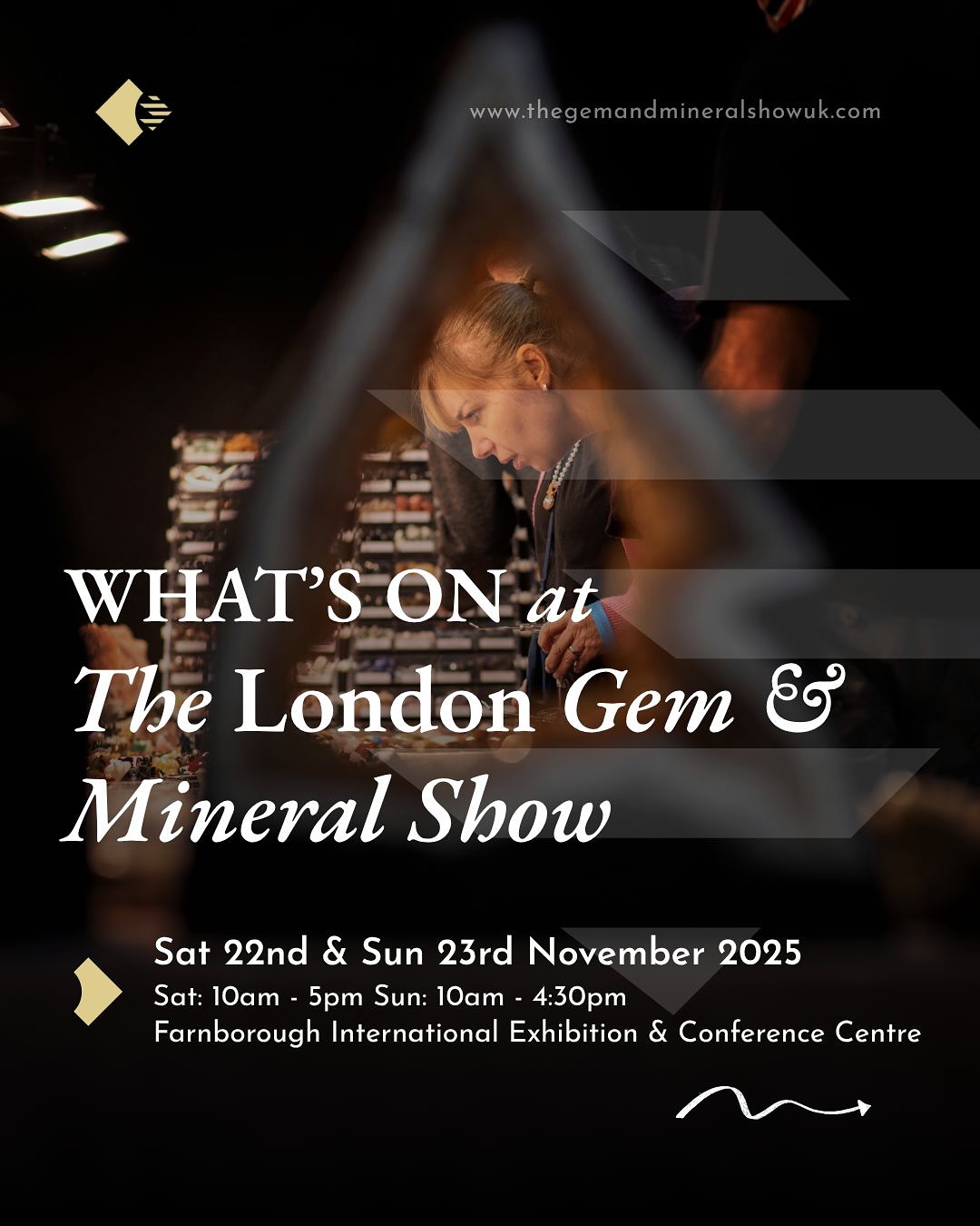 💎 Caption:
✨ FINAL COUNTDOWN! ✨ This is your last chance to grab tickets for The London Gem & Mineral Show, happening THIS WEEKEND (Nov 22nd - 23rd) at Farnborough International Exhibition & Conference Centre!
Tickets are selling FAST! Don’t miss your opportunity to explore our huge Gem & Mineral Marketplace—a dazzling world of rare stones, crystals, fossils, and unique jewellery from top UK & International exhibitors.
From “Crack your own Geode” to “Crystal Panning” and the stunning Rose Quartz Butterfly, this is the UK’s premier event for collectors and curious minds alike.
🗓️ Sat: 10am - 5pm | Sun: 10am - 4:30pm 👉 Link in bio to buy your tickets now!
#londongemshow #gemandmineralshowuk #finalcountdown #crystals #gemstones #farnborough #marketplace #crystalllovers #geology