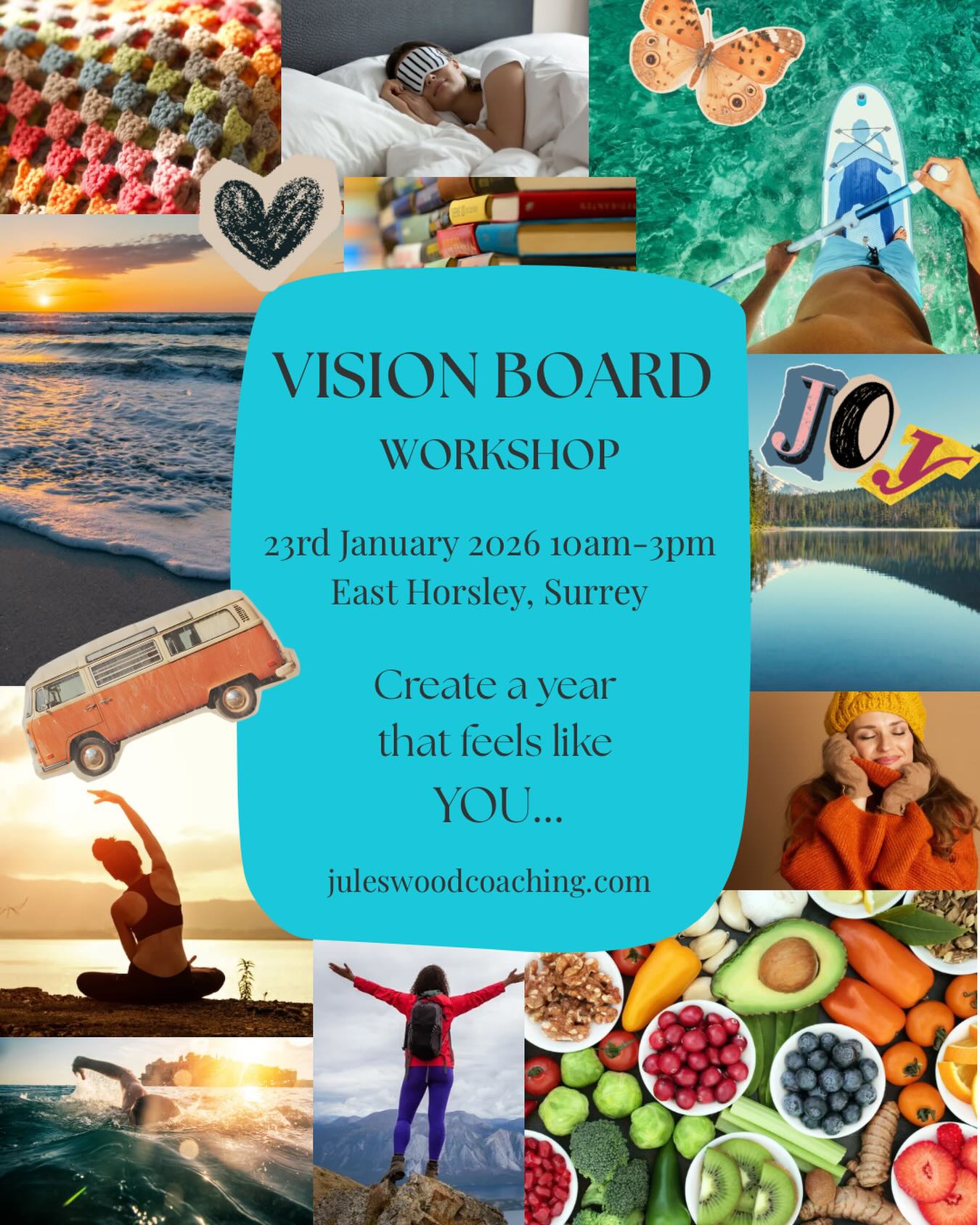 ✨ I’m hosting a cosy Vision Board Workshop on Friday 23rd January in East Horsley, and I’d love you to join me.
✨We’ll journal, chat, get creative with beautiful magazines, drink endless cups of tea, enjoy a simple lunch and have a wander in the woods. You’ll head home with a full heart and a Vision Board that truly reflects the year you want to create.
£55 including all supplies, snacks & lunch.
Message me to book your place.
Or click the link in my bio, or book on my website www.juleswoodcoaching.com 💛