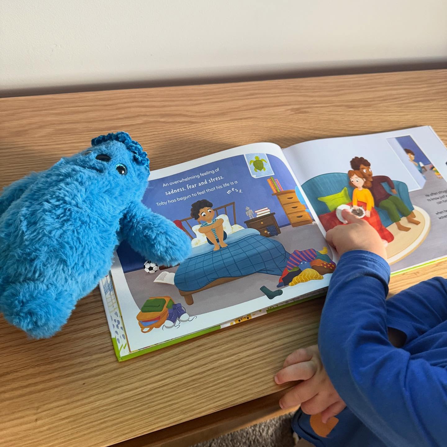 Such a special moment pulling out our Echo plushies and matching them to the feelings on the page. My son was able to recognise that Toby was sad and even spotted the Sad Echo hiding in the messy pile of clothes. I love seeing him make these connections.
And of course his favourite part is still the cat. He adores that little character so much. If only he could have met Stitch in real life. 💙🐾
#FindingTobysSmile #WrenTalesPublishing #ChildrensBooks #EmotionalLearning #BigFeelings #ReadingWithKids #EarlyLiteracy #FeelingsMatter #AustralianAuthor