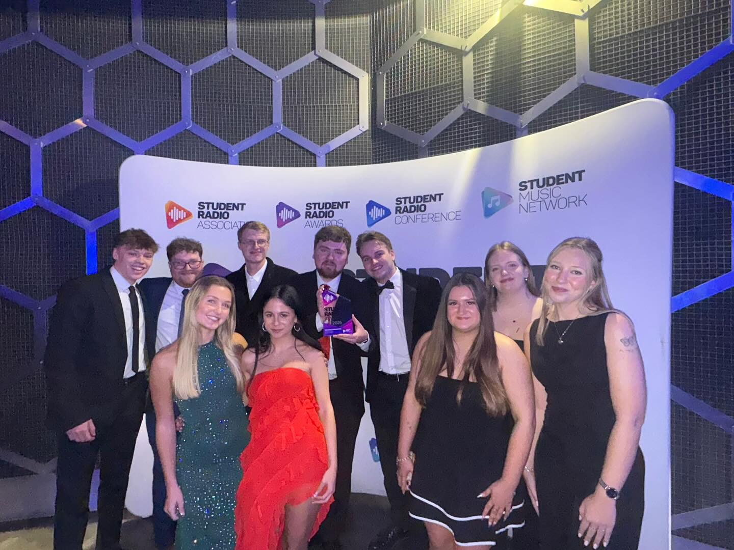 An unforgettable night at the @studentradioassociation awards, celebrating everything we’ve achieved together as the @nerveradiobu committee 24/25 🪩🎉
Thrilled to say we picked up five nominations, including silver🥈for best station branding, a category that means so much to me and one I’m especially proud of from my time as head of social media & branding 🥹🫶🏼
The biggest win of the night…
🥇 Best Event Programming @andrewcartertech
Plus:
🥈 Best Technical Achievement
🥉 Best Chart Show Programming
🥉 Best Presenter @jacobdyermedia
And even being shortlisted for Best Student Radio Station ✨
Being apart of student radio for three years and then joining committee for my final year, has been the highlight of my university experience. I’ve made so many amazing memories with the most incredible friends 🩷🎙️
Feeling so proud of this team and everything we’ve accomplished together this year 🌟