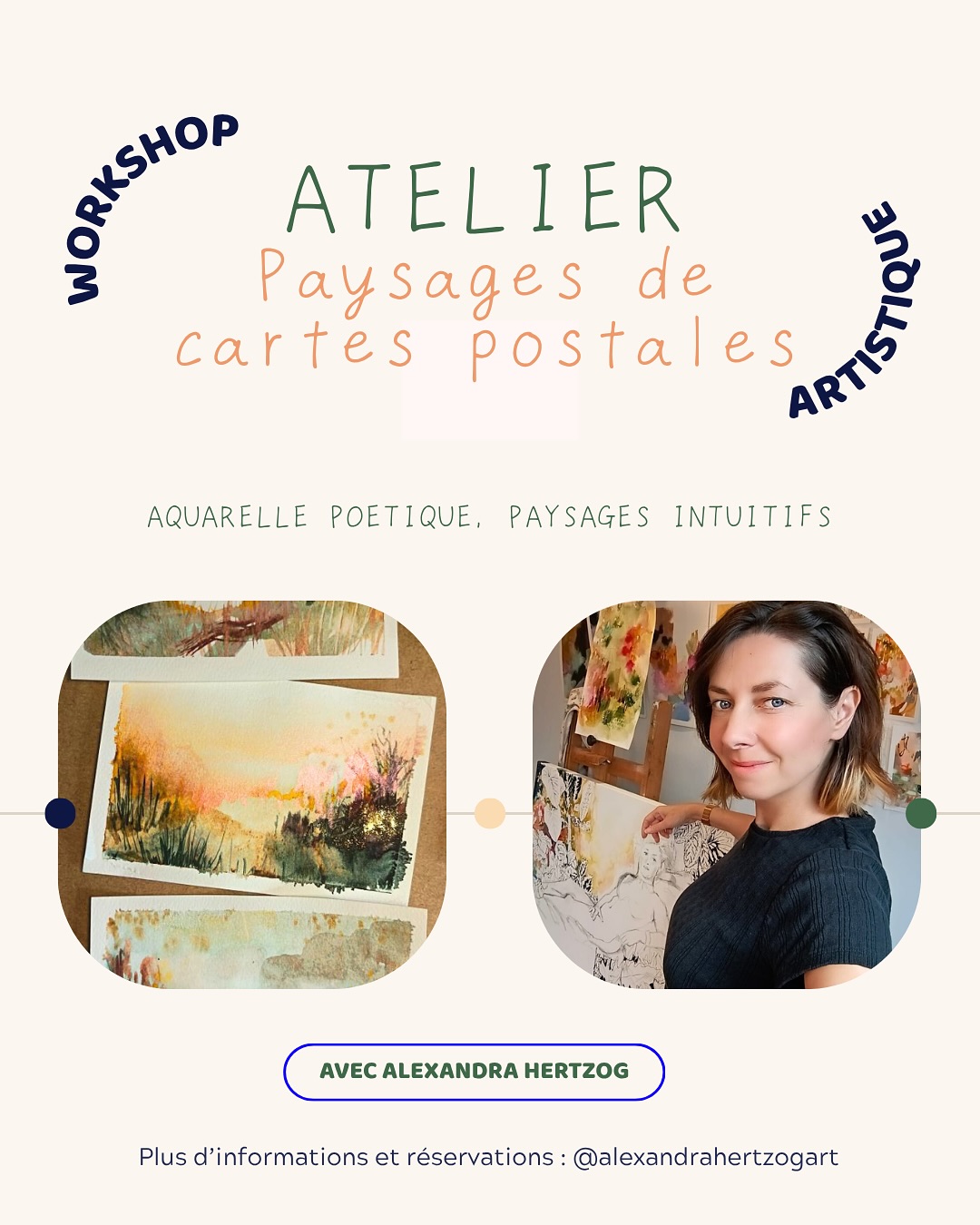 🎨 Atelier Peinture – Paysages de cartes postales 🎨
Une journée pour peindre, respirer et se laisser porter par la douceur de l’aquarelle 💧
📅 Samedi 29 novembre & Samedi 20 décembre 2025
📍 Maison Okini, 2 rue du vieux-pont, Pont-Scorff
🕙 15h – 18h
💸 48€ tout inclus (matériel & accompagnement)
✨ Paysages de cartes postales – aquarelle poétique, paysages intuitifs ✨
Plongez dans la fluidité de l’aquarelle pour créer des paysages simples et apaisants.
Une parenthèse douce et méditative pour ralentir, vous reconnecter à vous-même et repartir avec six cartes postales peintes de vos mains, prêtes à être partagées ou offertes. Parfait pour déposer vos petits mots sous le sapin aussi 🌲
📩 Infos & réservations : @okiniceramics ou @alexandrahertzogart
🌸 L’atelier se tiendra avec un petit groupe de 3 personnes minimum, pour un moment convivial et inspirant. Si le nombre n’est pas atteint, il sera reporté ou remboursé.