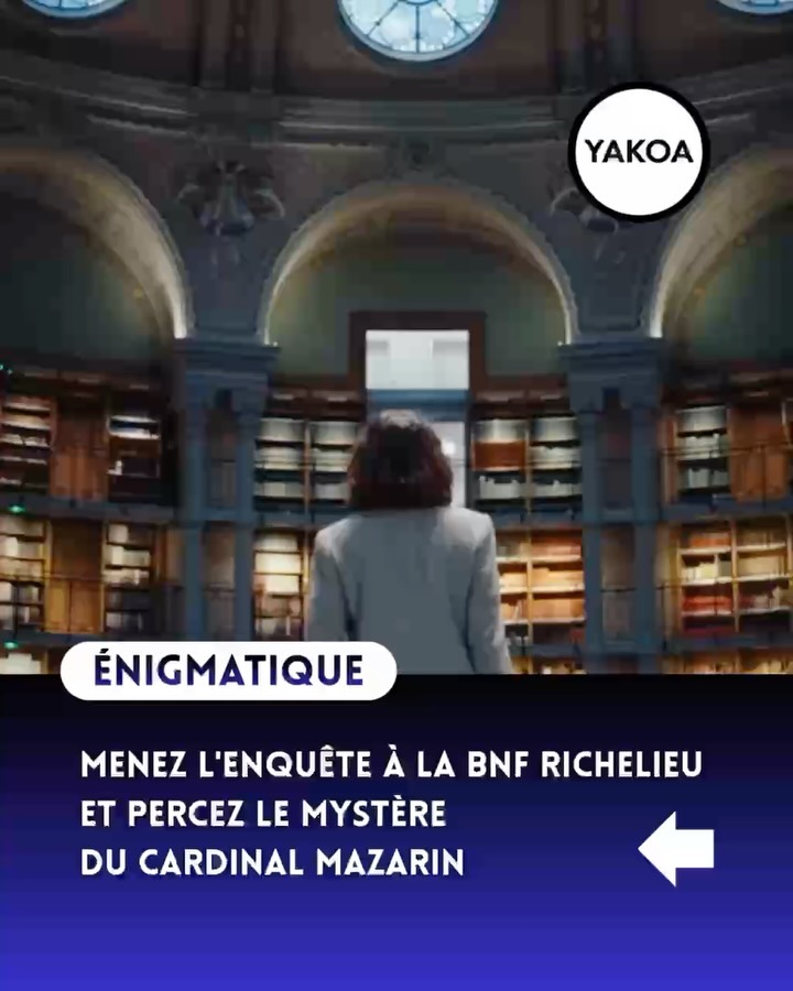 Découvrez un jeu immersif à la BnF Richelieu qui vous plonge au cœur d’une enquête autour du mystérieux cardinal Mazarin. Tout commence lorsqu’un chercheur tombe sur un document ancien évoquant un trésor caché dans l’ancien palais du cardinal. Sentant qu’on l’observe et que les incidents s’accumulent, il vous confie la suite de l’enquête.
À vous de jouer : en équipe, mallette d’indices à la main, vous explorez des lieux incroyables comme la galerie Mazarin ou le Cabinet précieux. Votre mission : observer, décoder, analyser et avancer discrètement parmi les vrais chercheurs pour ne pas éveiller les soupçons.
En 1h30, vous parcourez ce site historique sous un angle inédit. Une aventure parfaite pour les familles, les amateurs d’énigmes et tous ceux qui veulent vivre une expérience culturelle originale à Paris.
🕵🏻 Bibliothèque nationale de France - BnF Richelieu
5, rue Vivienne - Paris 2
ℹ️ Retrouvez le lien vers la billetterie avec toutes les infos pratiques à partir du profil de mon compte.
#enigme #enigmes #chasseautresor #jeudepiste #escapegameparis #parisinsolite #parissecret #parisenfamille #pariskids #bnfrichelieu #mazarin #histoiredefrance #bibliothequerichelieu #parisfun #pariszigzag #parisimmersif