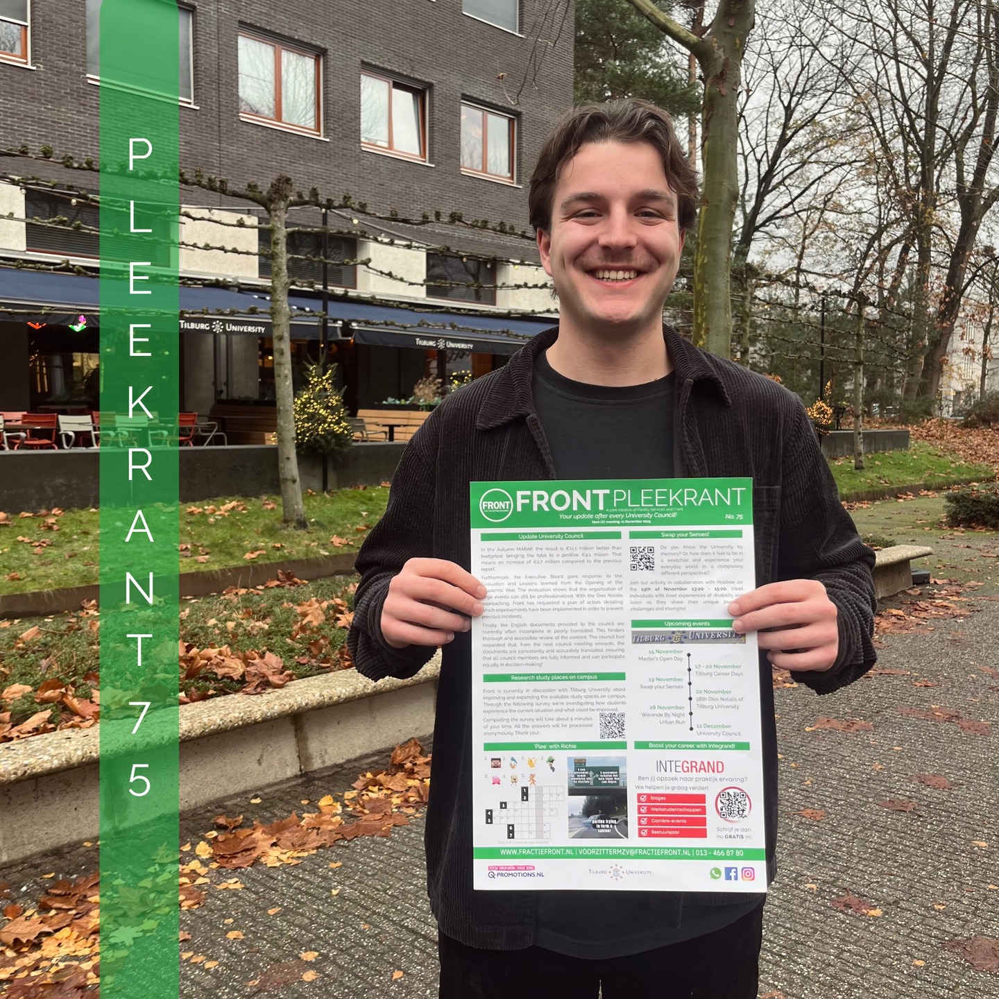 ๐๐๐ ๐๐๐๐๐๐๐๐๐๐งป๐
Itโs that time again: the new edition of the โPleekrantโ is up at the toilets in the University Library! This time you can read all about our research on study places. Besides this, you can find an update of the last University Council and a new โPlee with Richieโ.
Niels is also participating in Movember this year, so if youโd like to support him, the link is in our bio!
Enjoy reading :)