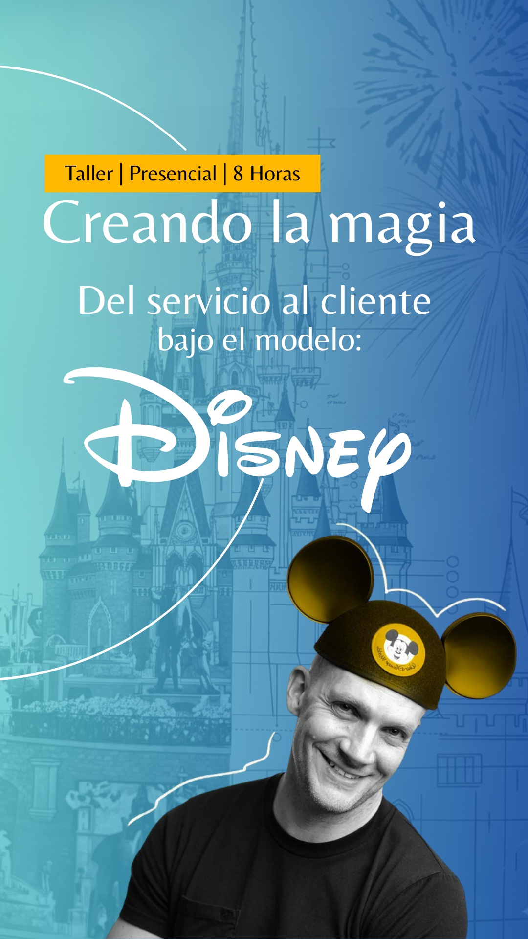 ✨ Cuando tu servicio al cliente deje de ser un truco improvisado, todos volverán. ✨
Si eres dueño, gerente o emprendedor y sabes que vender por servicio es mejor que por descuentos, este taller es para ti.
👉 ¿Te suena esto?
– Clientes exigentes
– Procesos que no emocionan
– Equipos desconectados
– Servicio inconsistente
– Cero estrategia de retención
✅ ¿Qué aprenderás?
✔ Cómo diseña Disney momentos inolvidables
✔ Técnicas de Customer Experience aplicables a cualquier negocio
✔ Activar el WOW Factor con sentido
✔ Diseñar cultura desde adentro hacia afuera
✔ Motivar a tu equipo con estándares que generan lealtad
📍Fechas próximas:
🗓️ 2 de diciembre – León, Gto.
🗓️ 4 de diciembre – Guadalajara
Haz que tus clientes quieran volver, no por el precio… sino por la experiencia. Reserva tu lugar hoy y empieza a diseñar magia real. 👉
