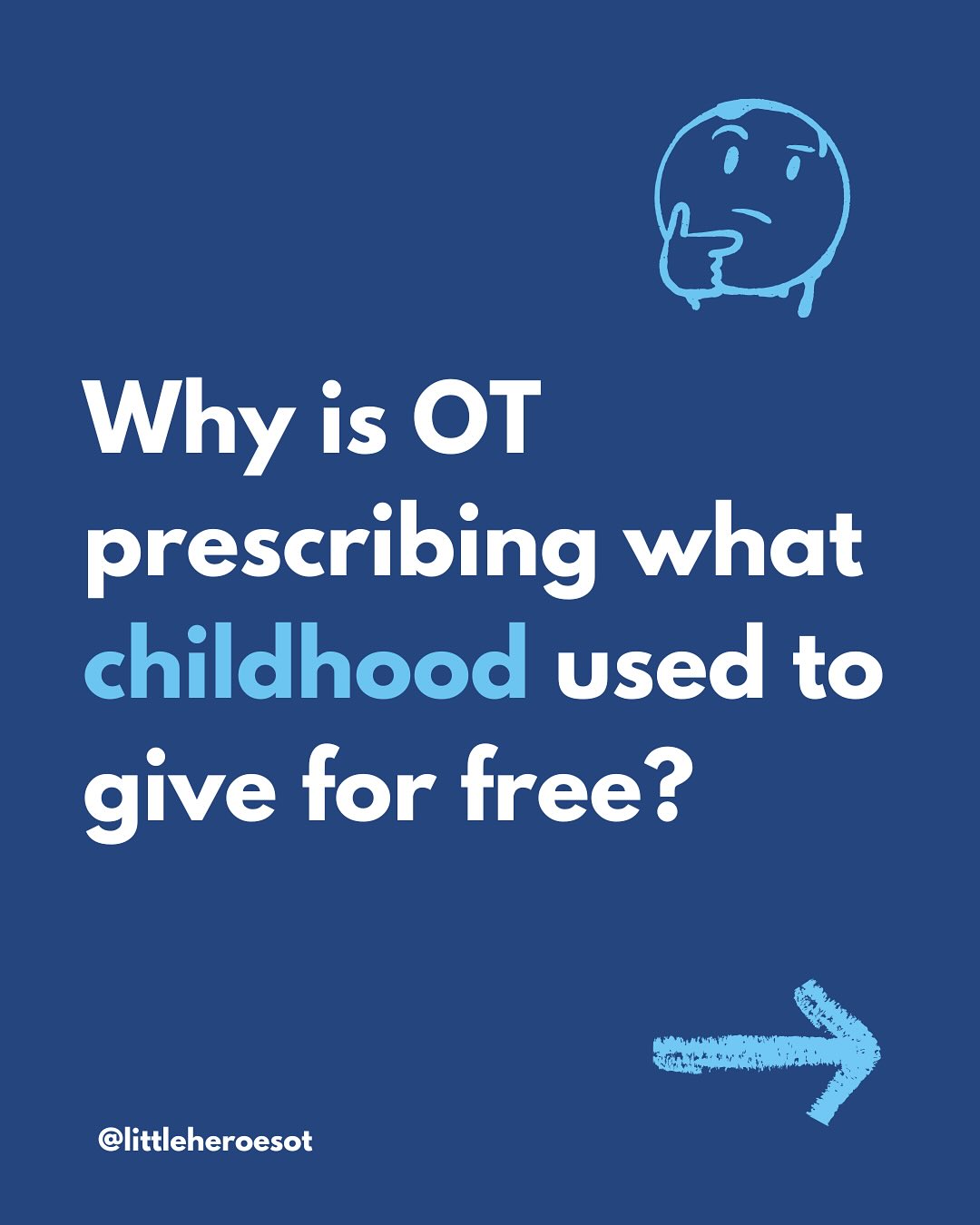 We’re seeing more children who struggle with regulation, attention and confidence not because something is “wrong” with them, but because the modern world has stripped away the experiences their nervous systems were designed to grow through.
Unstructured outdoor play, heavy work, messy exploration and real-world movement used to be built into everyday life. Now they’re often missing, and OTs are left prescribing what childhood once provided naturally.
This isn’t about guilt. It’s about awareness.
If we want calmer, more regulated, more confident kids, we need to give them the environments that help their brains develop.
Small shifts matter: more outdoor time, more climbing and lifting, more mud and sand, more room to explore without a script.
If this resonates, follow Little Heroes OT for practical ways to bring back a developmentally friendly childhood experience.