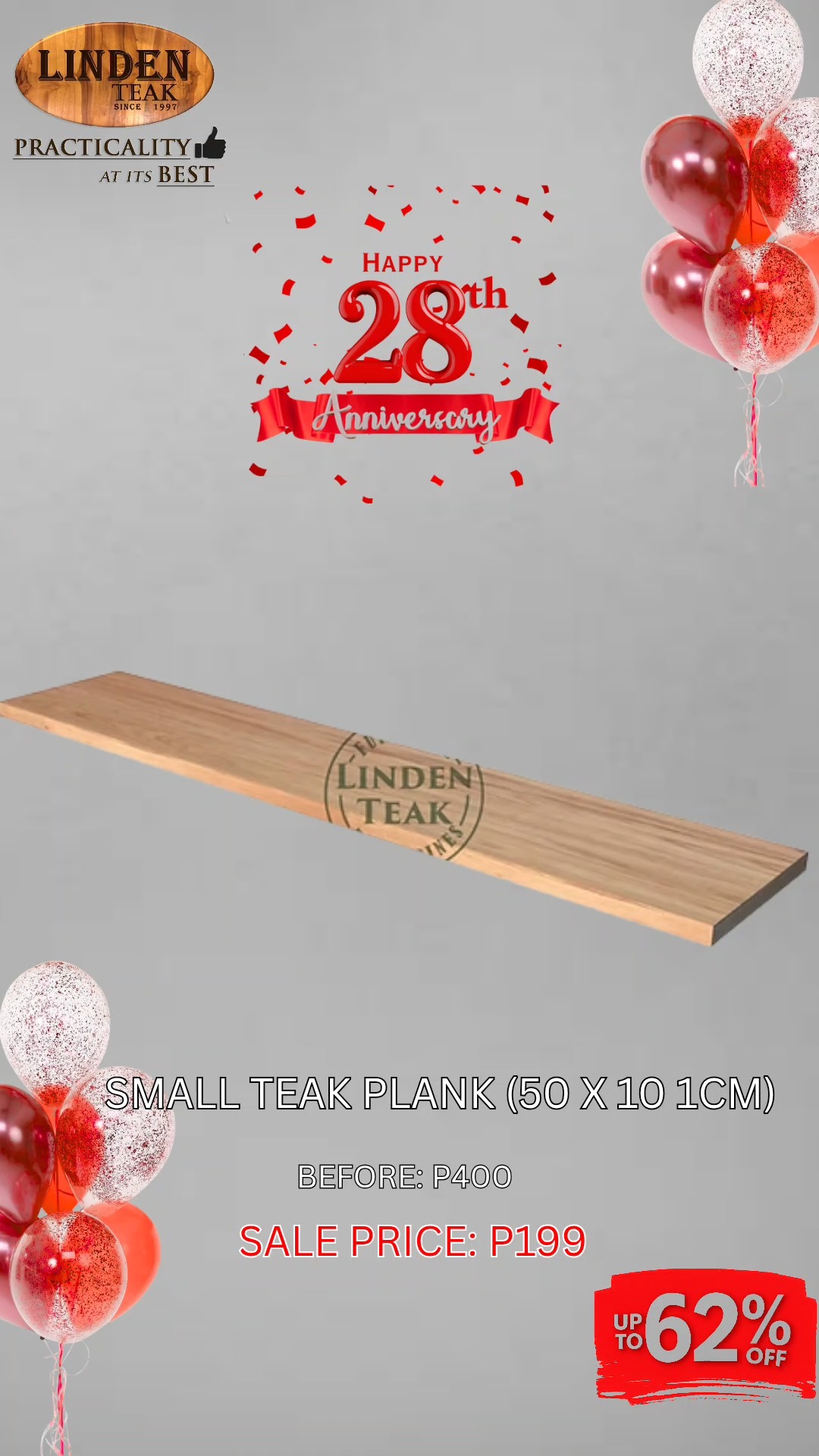 🎉 Celebrating Our 28th Anniversary!
This month only, enjoy up to 62% OFF on select construction products—our biggest savings of the year! Plus, get a free on-site ocular inspection and quotation.
We also offer free design consultations and 3D drawings for customized orders, along with free delivery in select areas.
Visit our stores to explore over 500 actual items on display, or browse online at www.lindenteakfurniture.com.