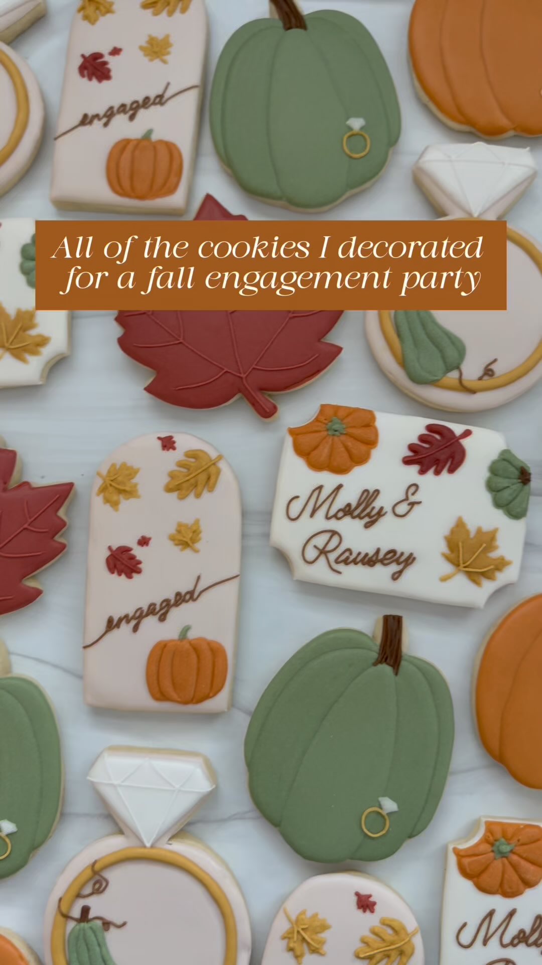 These cookies deserved a close-up 🍂
#atlantasweets #atlantabaker #cookiesatlanta #decoratedcookies
#cookieart #smallbusinessaatl #engagementcookies #fallcookies #customcookies #cookieartist #weddingcookies