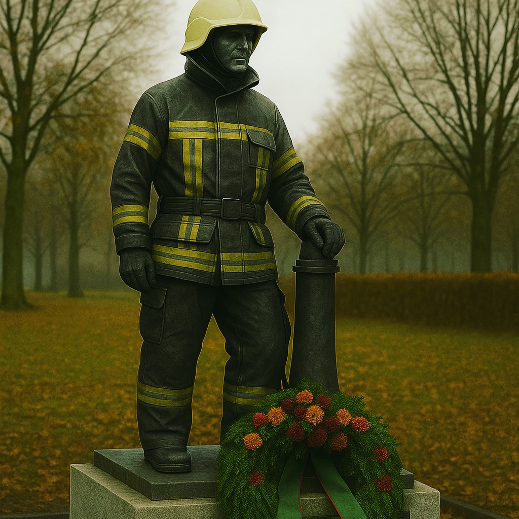 Im stillen Gedenken
„Gemeinsam erinnern. Gemeinsam ehren.“
Zum Volkstrauertag gedenken wir den verstorbenen Feuerwehrfrauen und -männern der Feuerwehren im Kreis Düren, ebenso wie allen Feuerwehrleuten bundesweit, den Angehörigen der Bundeswehr, der Polizei sowie aller Hilfsorganisationen.
Wir erinnern uns an diejenigen, die für andere eingestanden sind – im Einsatz, im Alltag, in unserer Gemeinschaft.
# Ehre dem Dienst – der nie nach Applaus fragte, nur nach Einsatz.
# Ehre dem Leben – das in Flammen stand und dennoch Wärme schenkte.
# Ehre dem Abschied – der leise kommt, aber fest in unseren Herzen bleibt.
Im Licht der Blaulichter verneigt sich eine Gemeinschaft.
Wir stehen in Stille.
In Respekt.
In Dankbarkeit.