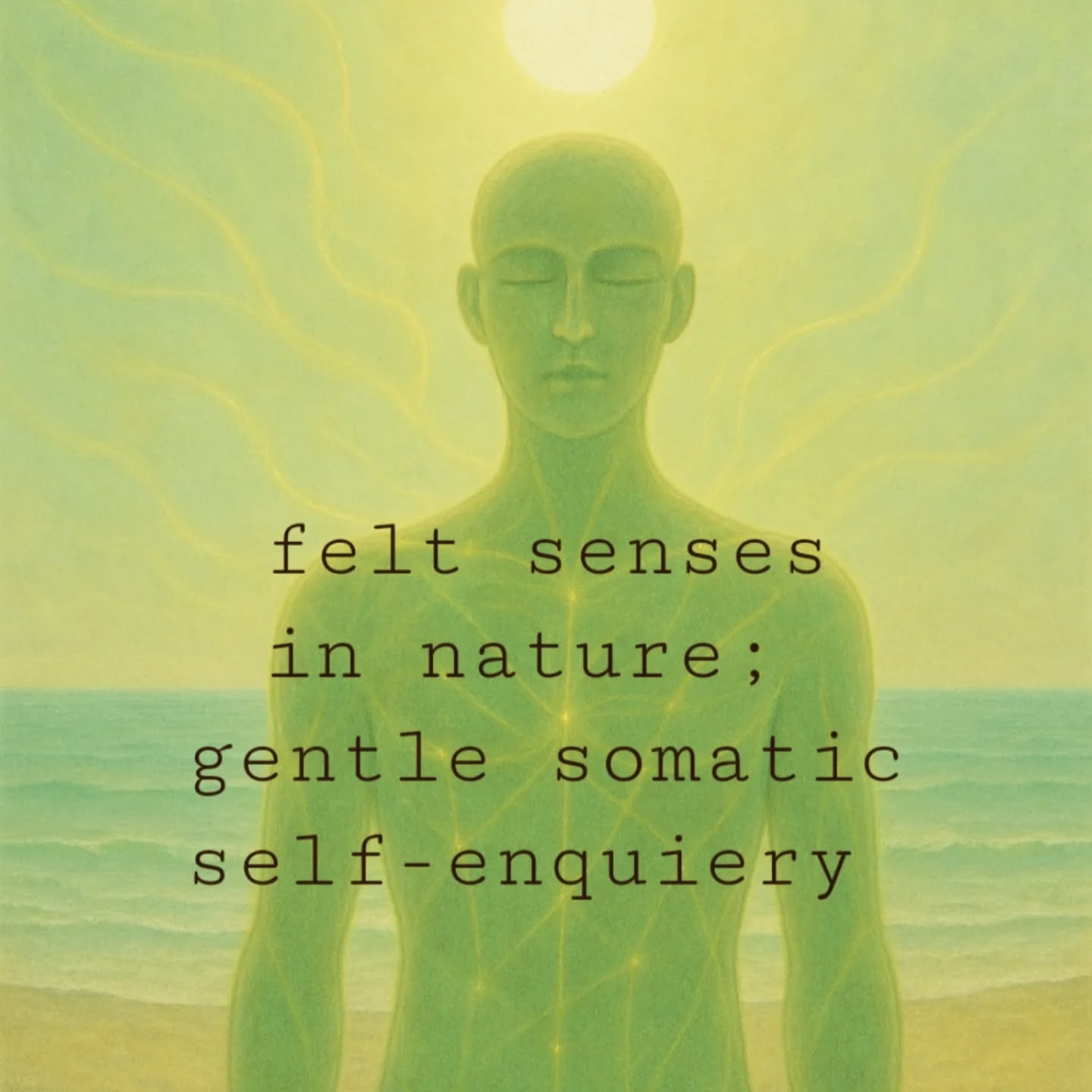 Try this somatic practice. Allow 3-4 minutes in a neutral, safe space.
🌿
Somatic philosophy recognises that the body and the environment influence each other. The body is of the environment and the environment is an extension of the body. For example air we breathe from the environment sustains the body and then exhaled back to the world in an altered form.
• Sit or stand comfortably and ground yourself.
• Start by noticing your breath without changing anything. Just observe as you inhale and exhale.
• Bring into awareness the concept of sunlight and try and feel what happens in your body as 'sunlight' is in awareness. Allow 10-20 seconds to feel what happens in your body.
• Now bring the concept of the radiance of the moon into awareness and allow 10-20 seconds to feel for any sensations this may have in your body.
• Continue bringing the following elements into awareness and tend to the sensations that may or may not be felt in your body. No right or wrong here. If you aren't feeling any sensations just continue breathing comfortably:
The splendour of fire.
The speed of lightning.
The swiftness of wind.
Depth of sea.
Stability of earth.
Firmness of rock.
🌻
The body and the environment are a continuation of one another.
I am curious...
What sensations or 'felt senses' did you experience during this experience?
What did you notice or learn by tuning in to those elements from nature?
Please share your experience in the comments. 🌿💚🌻
Expand. Thrive.
www.somaticforest.com