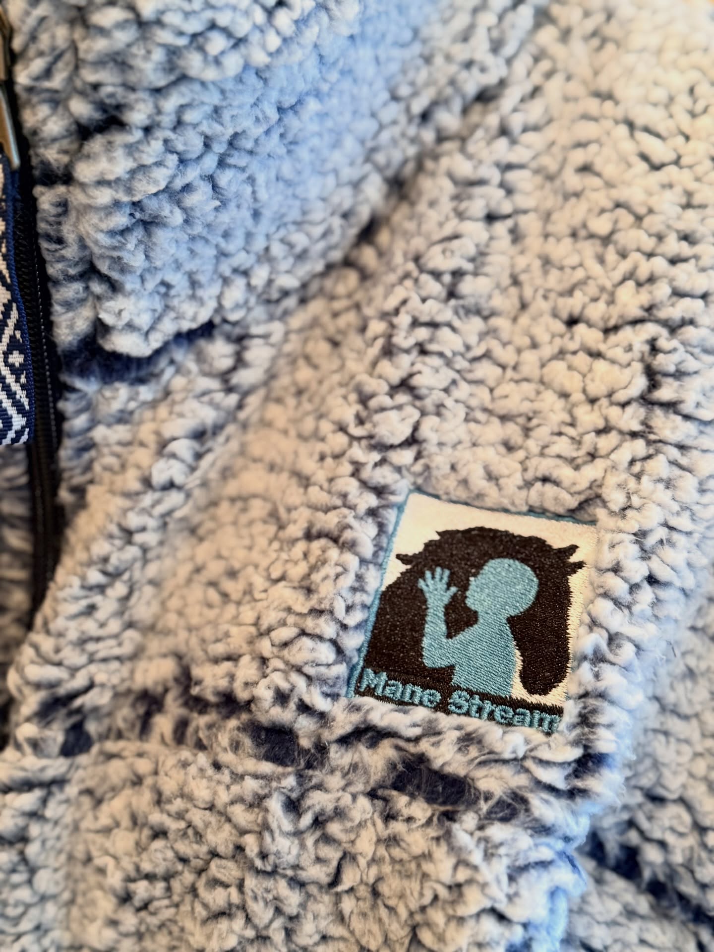 Winter Ready in Mane Stream Sherpa! #manestream #riverfrontdesigncreations #sherpa #cozy #cozywintervibes