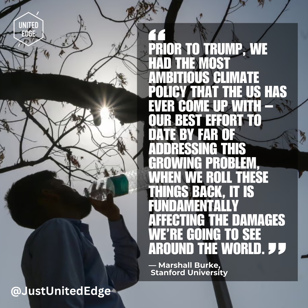 Trump’s ‘America First’ climate agenda isn’t just rolling back rules; it could cost 1.3 million lives globally over the next decades. Analysis shows that his emission deregulation could dramatically increase heat-related deaths, especially in poor, hot countries that contributed the least to the crisis. This is climate injustice with a human toll. Read the Guardian report here: https://bit.ly/47ZNNn2 LINK IN BIO
#LivesAtRisk #ClimateAccountability #ClimateJustice #GlobalHealth #Trump #ClimatePolicy #EndFossilFuels #JustTransition #PeopleOverProfit #ClimateCrisis #ClimateActionNow #CostOfCarbon #EnvironmentalJustice #PublicHealth
#ClimateInequality #ActOnClimate #ClimateResponsibility #GlobalSouth